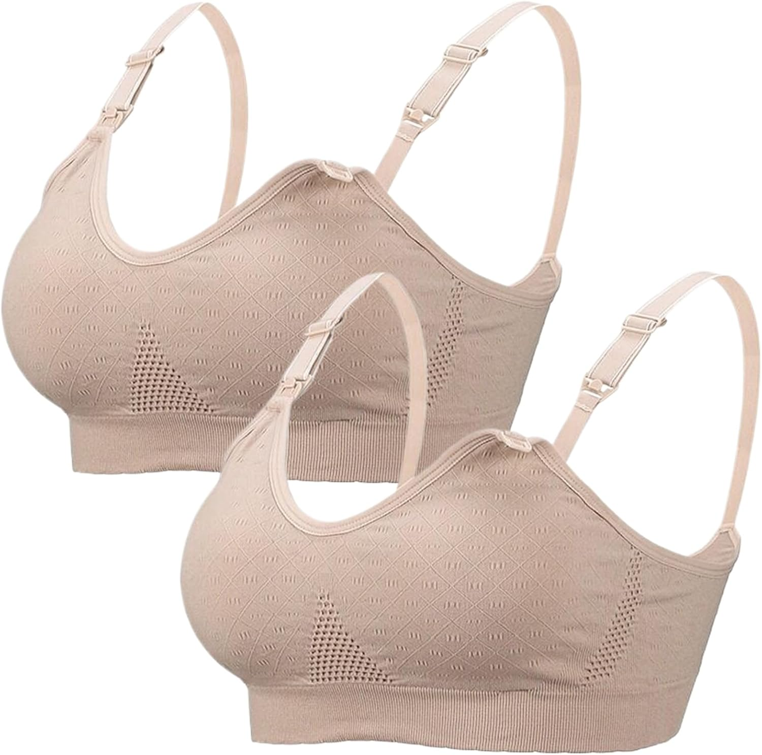 Dress Cici Front Clasp Nursing Bra, Wireless Padded Feeding Bras, 2 PCS
