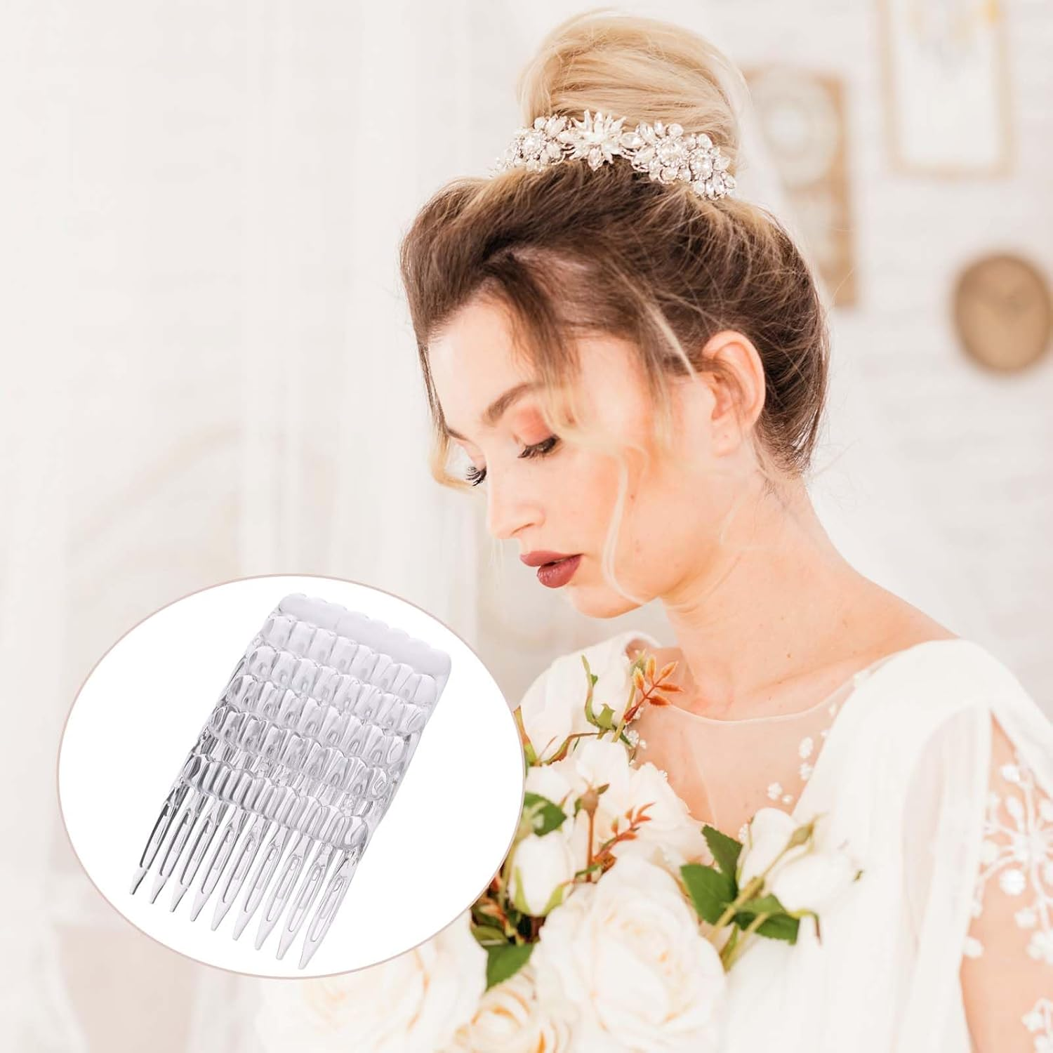 French Side Combs - 24-Piece Set, Wedding Decorative Combs for Women Girls, Plastic - 4 Colors image number 1