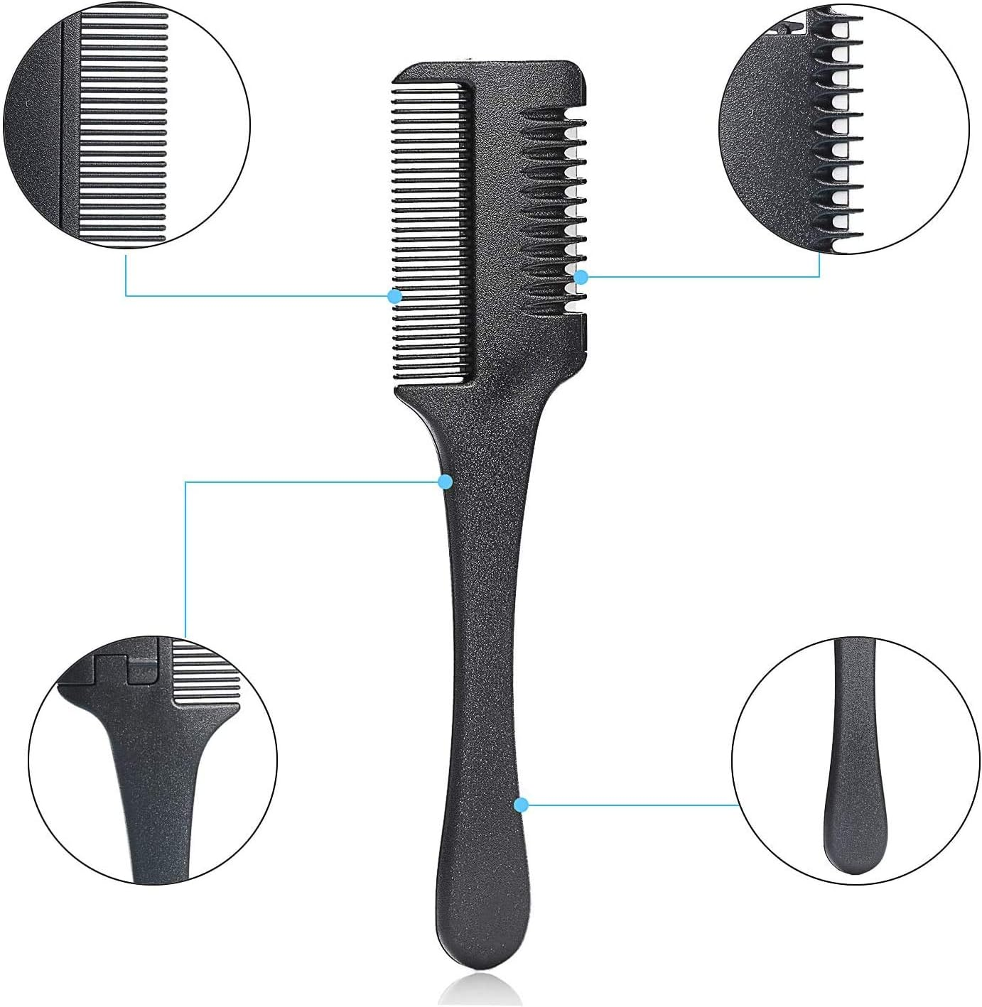 Etercycle Hair Cutter Comb, Hair Thinner Razor Comb with Extra 10 Pcs Replacement Razors, Hair Thinning Comb Slim Hair Cutting Trimming Comb Tool for Men Women Kids Thin & Thick Hair image number 4