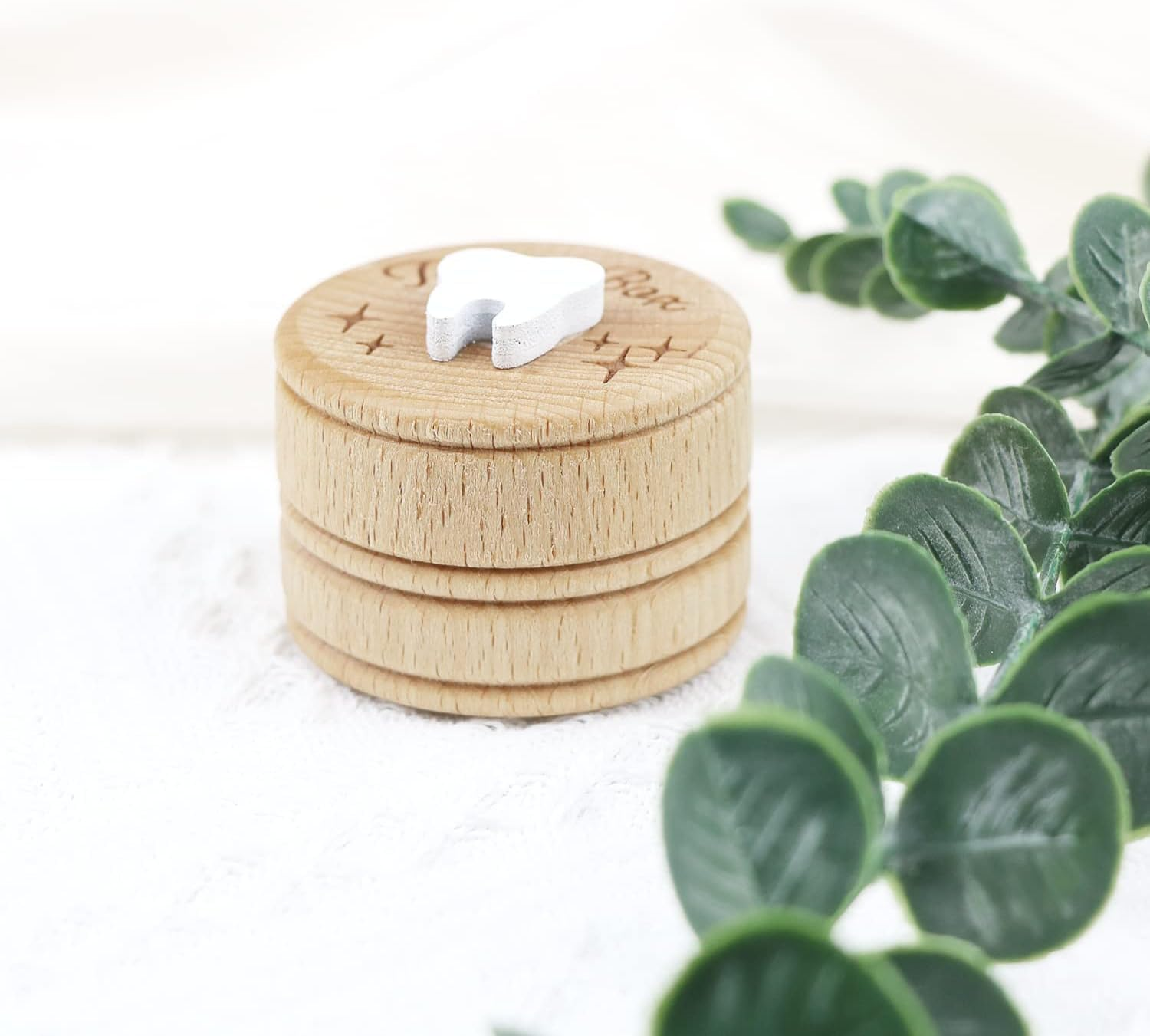 Wooden Tooth Fairy Box Dropped Tooth Keepsake Storage Box for Boys and Girls Cute Lost Tooth Holder Toddler Teeth Case image number 3