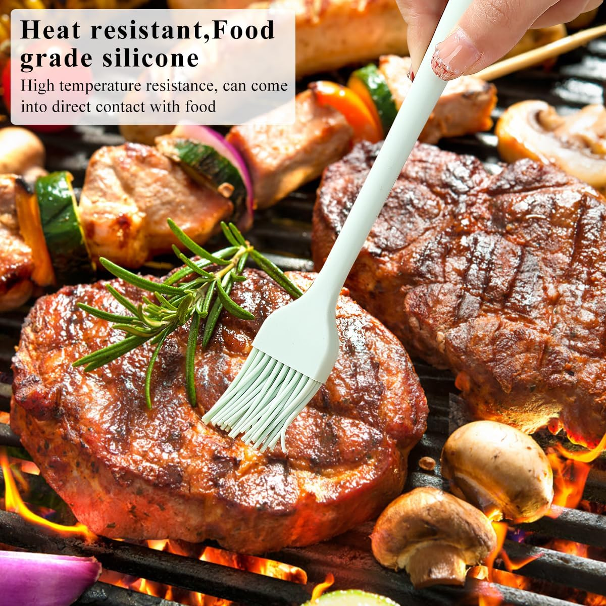 Berglander Silicone Basting Brush Set of 6, Pastry Brush, Heat Resistant Brushes for Cooking, BBQ, Kitchen Baking, Spreading Sauce and Oil or Butter, Dishwasher Safe image number 5