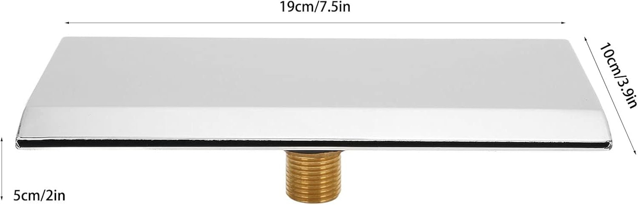 Pergar Pool Waterfall Fountain, Wall Mounted Waterfall Outlet Nozzle, G1/2 External Thread, Silver image number 3