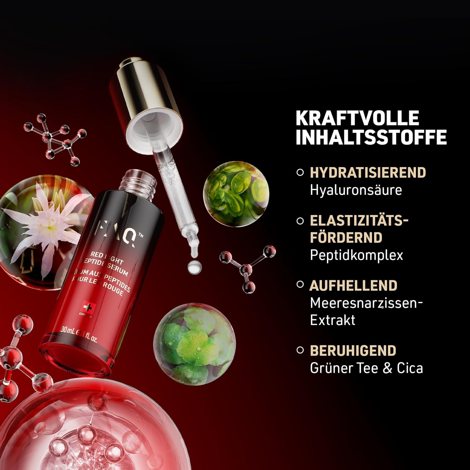 FAQ Red Light Peptide Serum &ndash; Hyaluronic Acid & Peptide Face Serum for Women & Men, Hydrating Skin Care to Enhance LED Light Routines image number 5