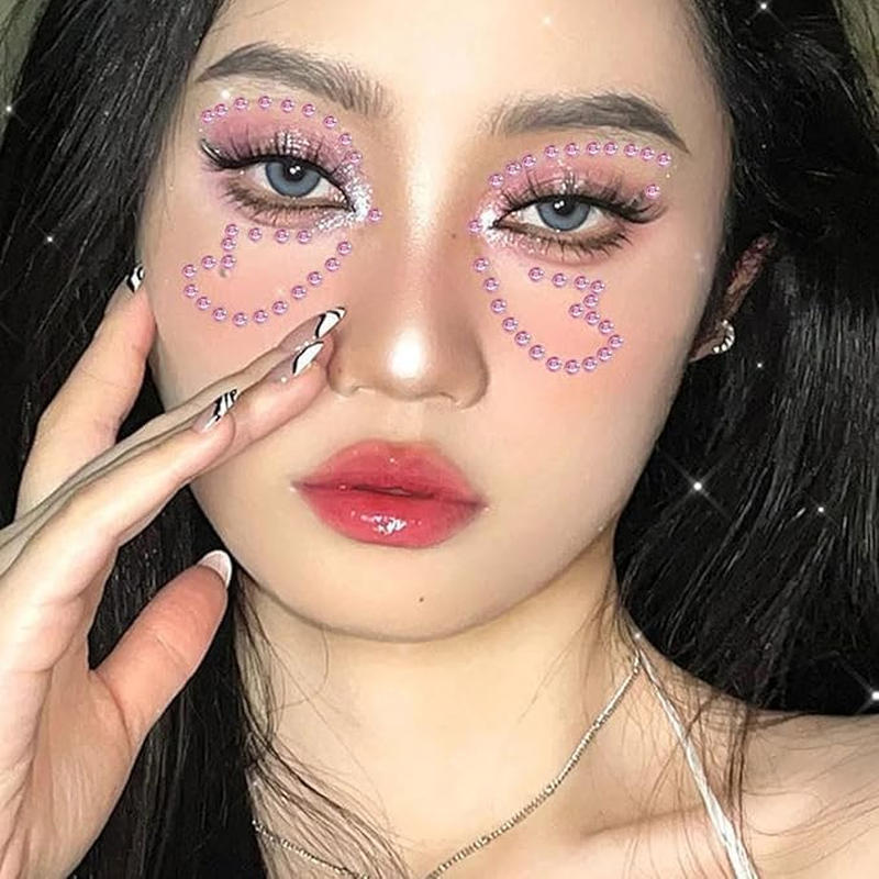 Gem Stickers for Crafts,Self - Adhesive Rhinestone Stickers,Acrylic Bling round Stickers in 3/4/5/6Mm Sizes, Ideal Craft Supplies for Kids(Pink) image number 6