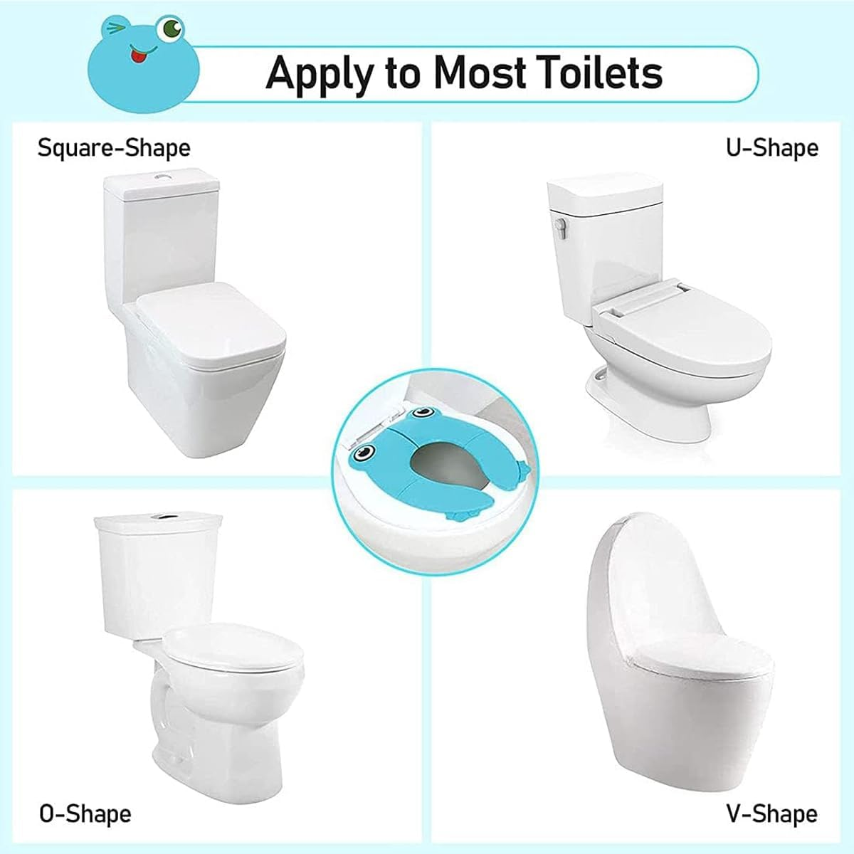 AIMALL Foldable Portable Baby Toilet Seat with Owl Design, Anti-Slip Pads, Compact Travel-Friendly, Durable PP Material for Children&rsquo;S Toilet Training, 13.77In X 10.23In image number 6