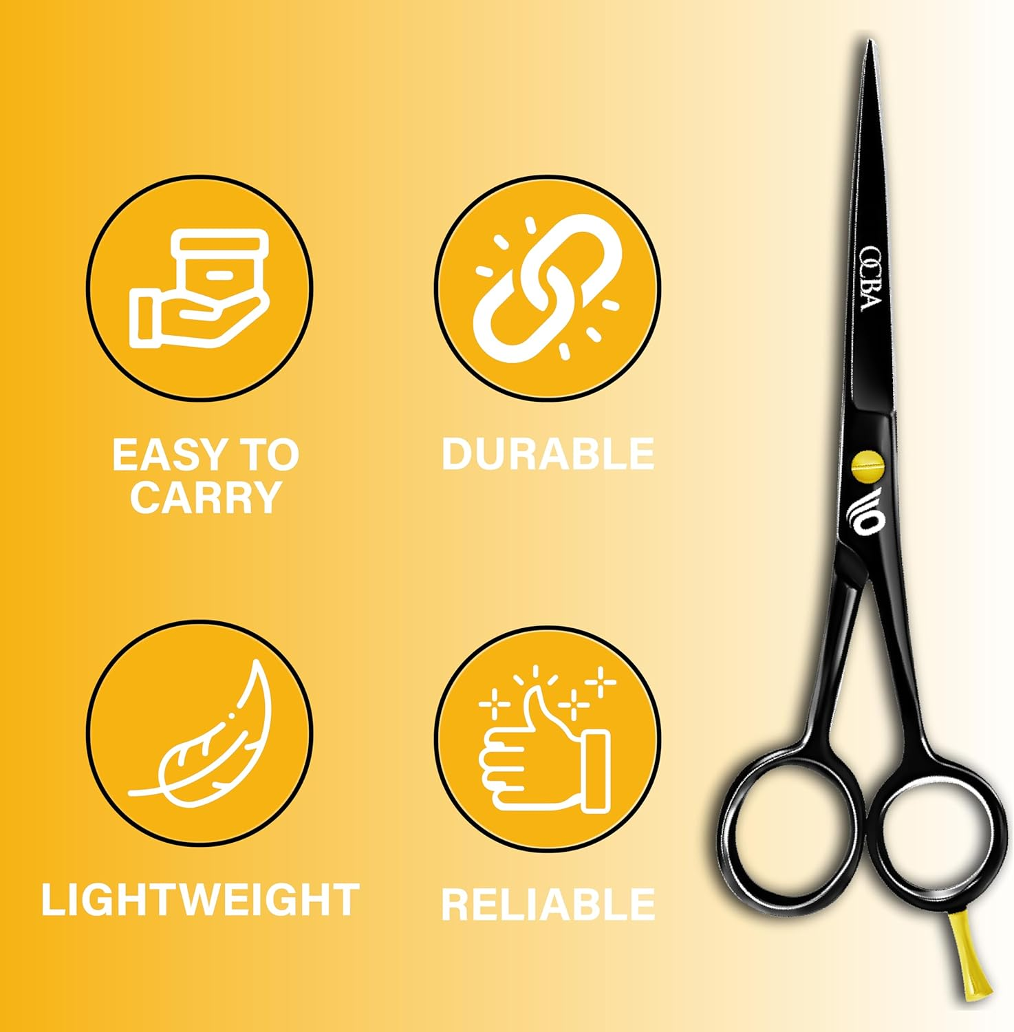 OCBA Friseurschere, Friseursalonschere Edelstahl Haarschere Professionelle Friseurschere, 6 Zoll Schere F&uuml;r Erwachsene (Japanisch Schwarze)