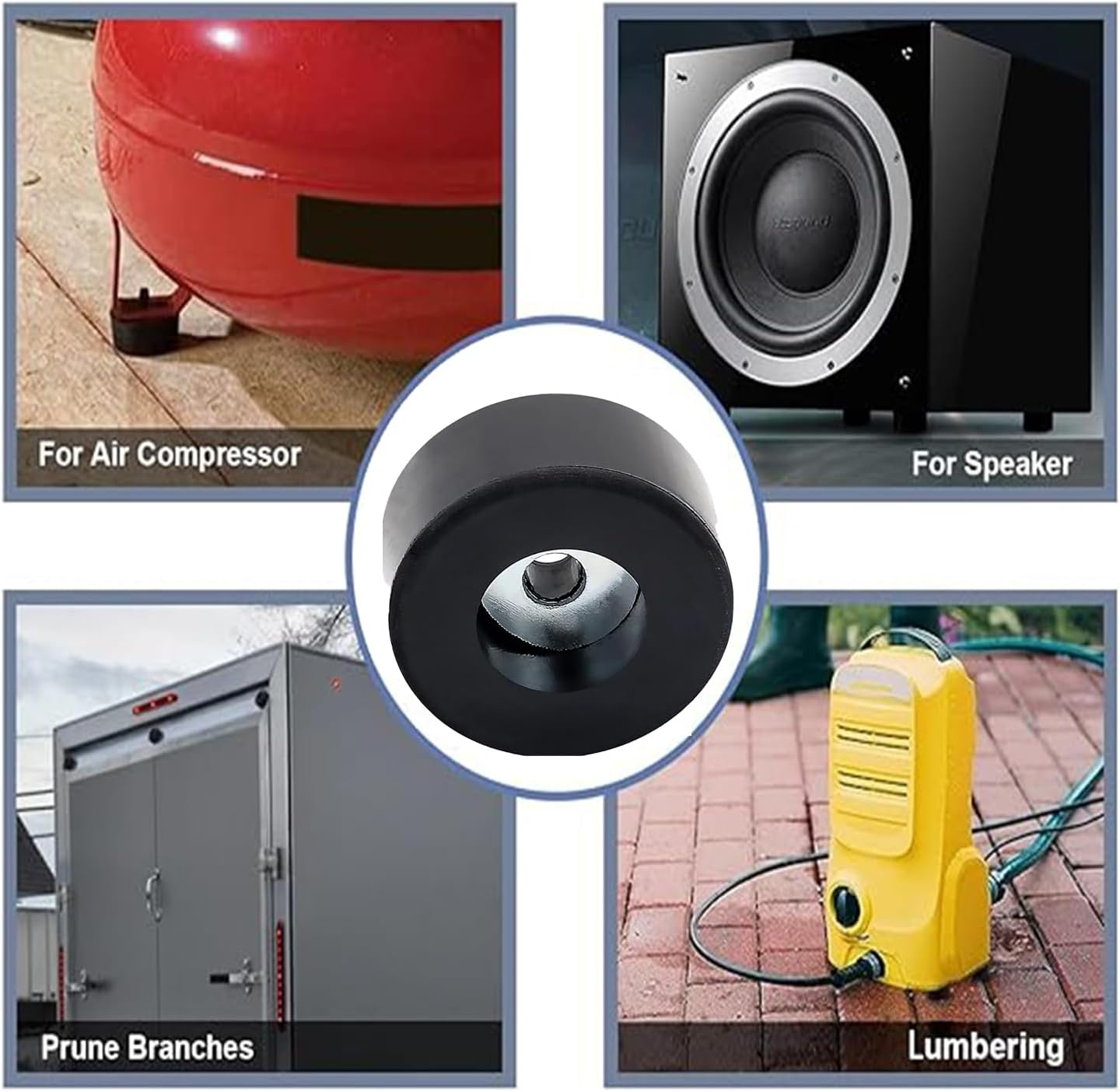 Roczential 16 Pack Speaker Rubber Feet with Stainless Washer round Rubber Feet for Subwoofer Speaker Road Case Furniture Feet (25X15Mm Black) image number 6