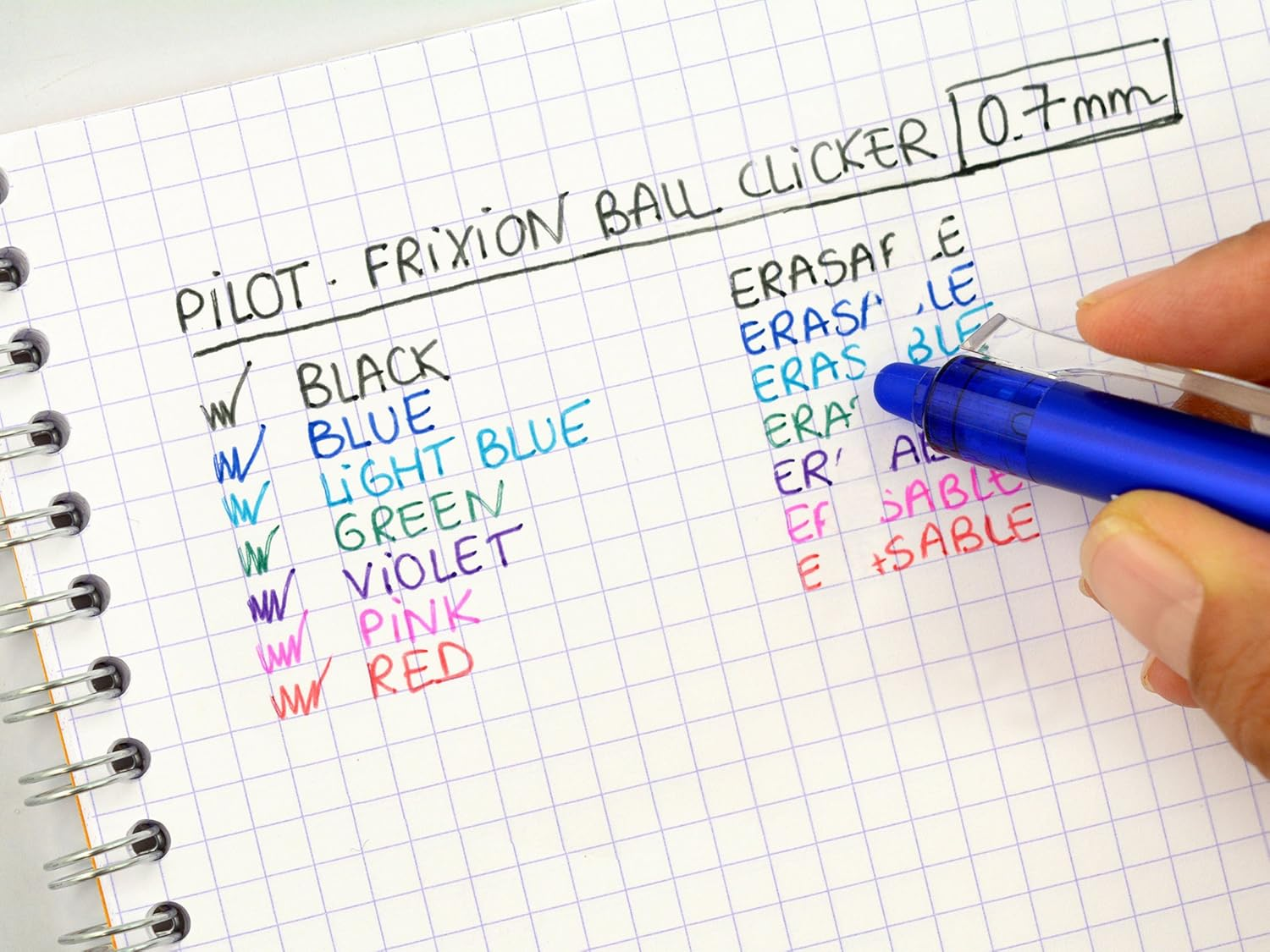 Pilot Frixion Clicker Retractable Erasable Rollerball 0.7 Mm Tip - Violet/Pink/Turquoise, Pack of 3 image number 3