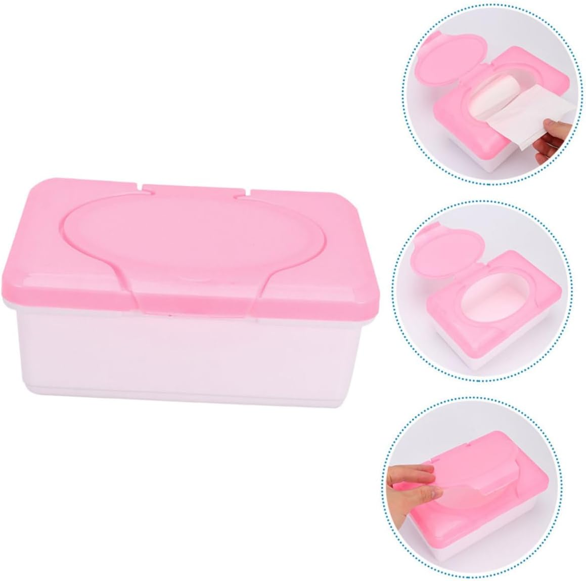 Wipes Dispenser Refillable Tissue Box Portable Wipes Holder for Bathroom Living Room image number 6