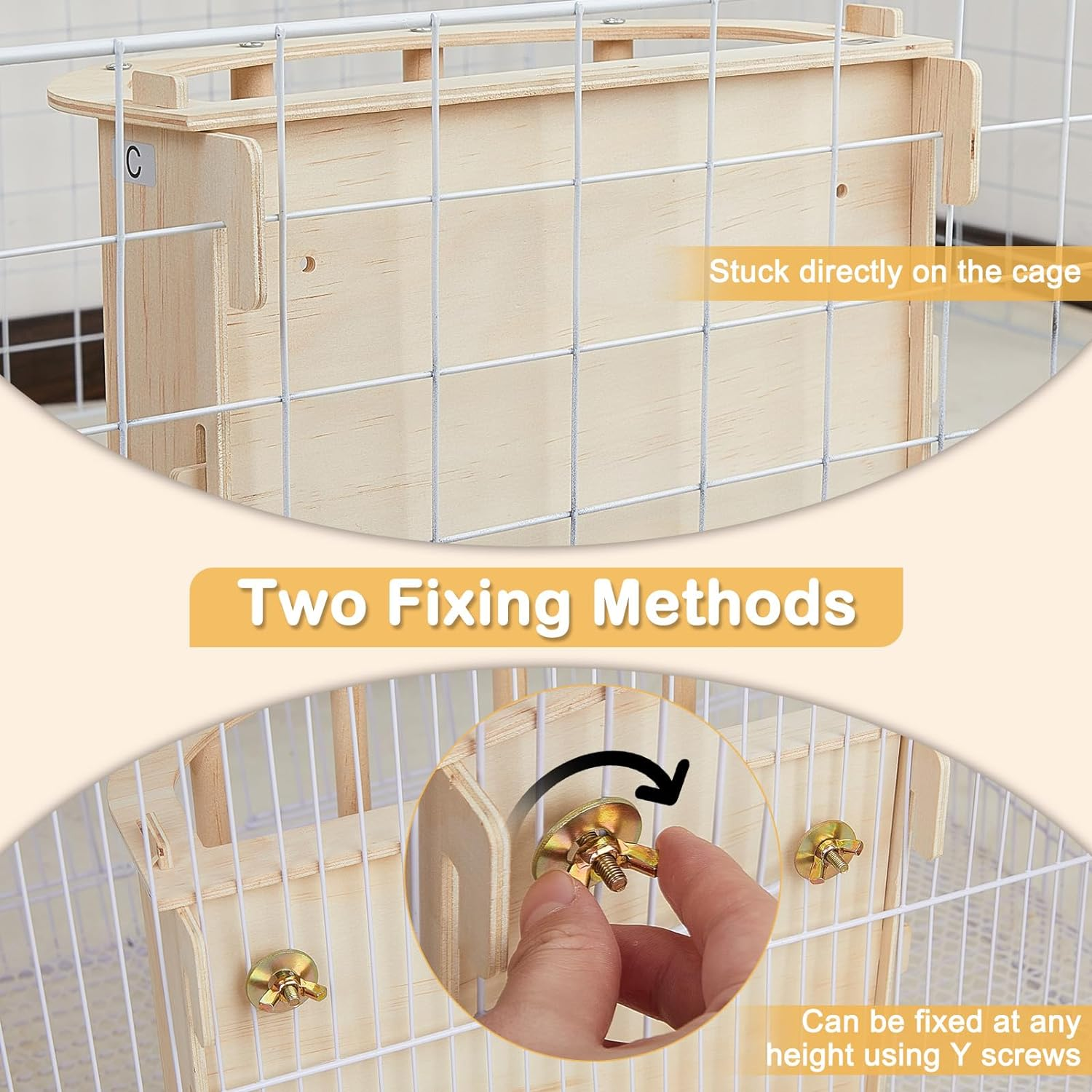 Guinea Pig Hay Feeder Wooden Rabbit Hay Feeder Big Volume Bunny Hay Holder Hanging Hay Rack with Instructions Guinea Pig Cages Accessories for Chinchilla and Ferret, Rabbit Cage Accessories image number 1