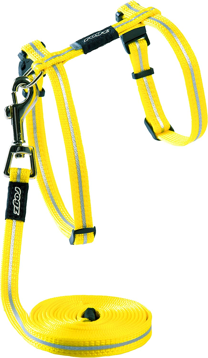 Rogz Alleycat Reflective Cat Harness Black Small with Variable Load Safety Release Buckle