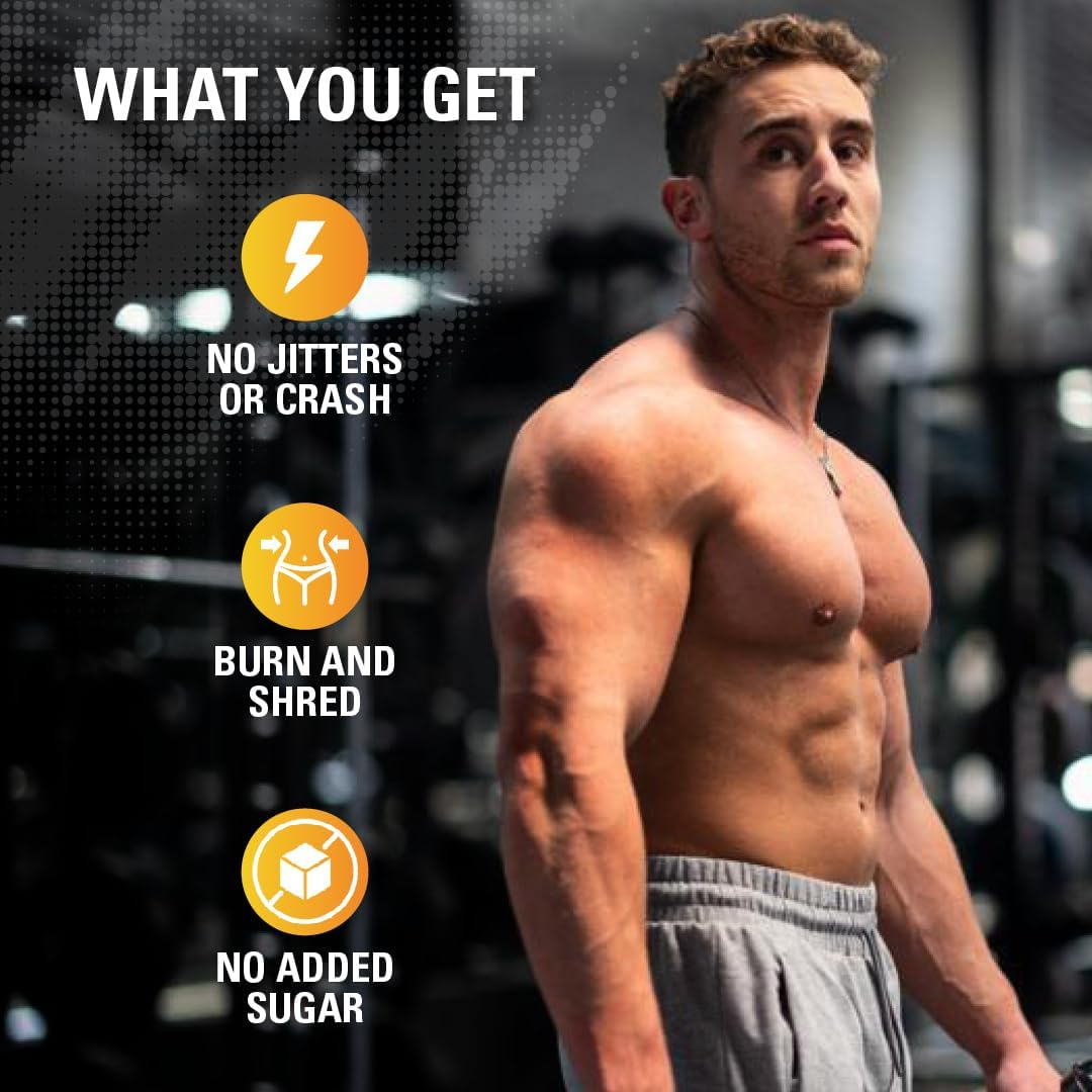 EHP Labs Oxyshred Non Stimulant Pre Workout Powder - Stim Free Pre Workout, Caffeine Free Preworkout for Men & Women - Non Stim Preworkout - Sugar Free Energy Powder - Peach, 60 Servings image number 3