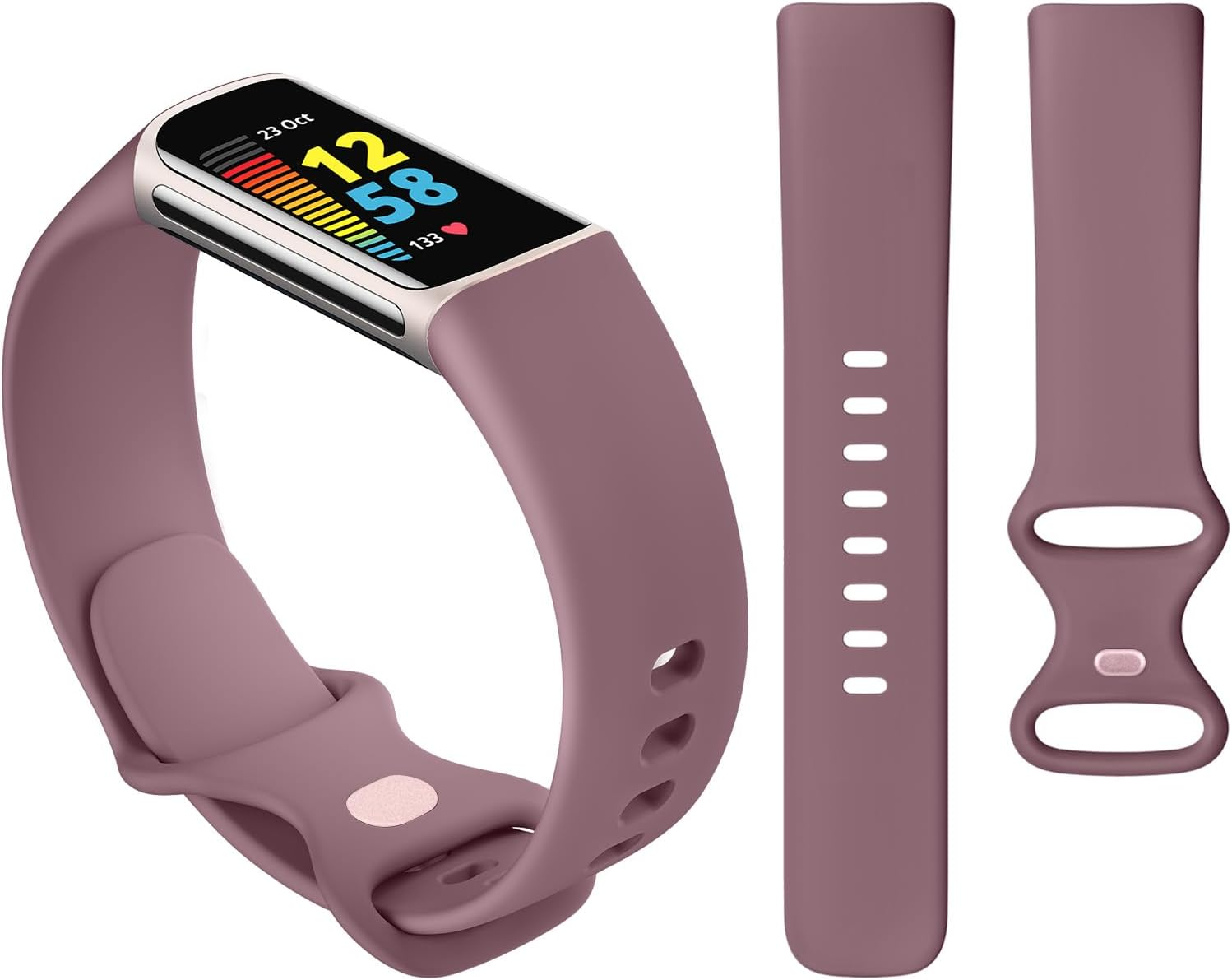 Tobfit Pack of 6 Wristbands for Fitbit Charge 6 Wristband/Fitbit Charge 5 Wristband Women Men, Silicone Sport Replacement Wristbands for Fitbit Charge 6 / Fitbit Charge 5 image number 5