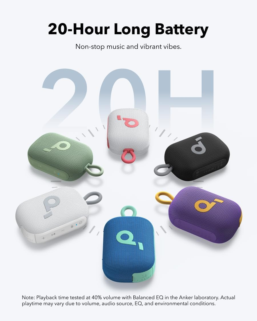 Soundcore Select 4 Go Bluetooth Speaker, Ultra Portable, up to 20 Hours of Playtime, IP67 Waterproof and Dustproof, Floatable, Powerful Sound, Ideal for Indoors and Outdoors, Hiking,And Biking image number 5