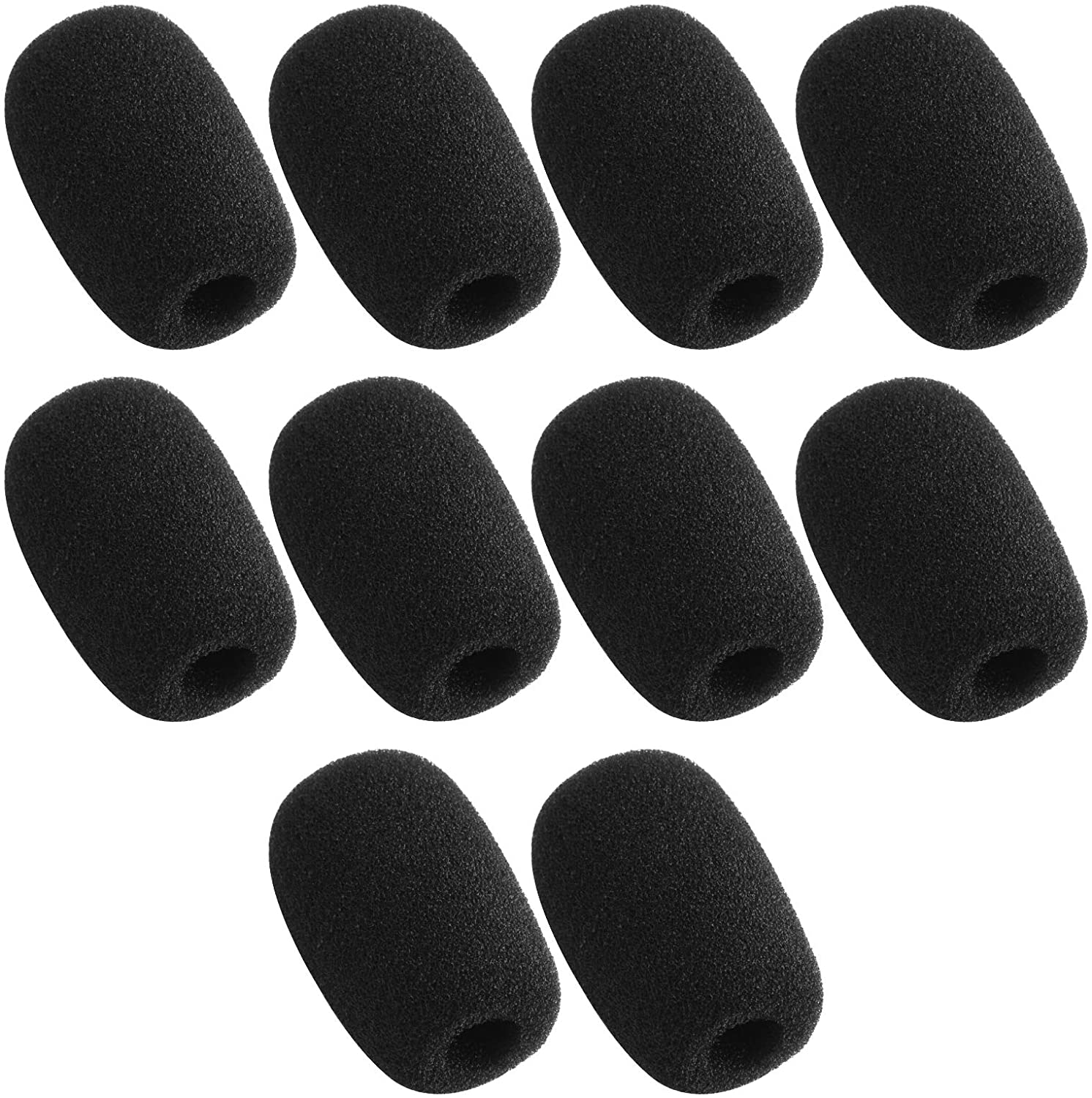 10 Piece Black L 35Mm X D10Mm Mini Microphone Headset Windscreen Foam Mic Cover image number 2