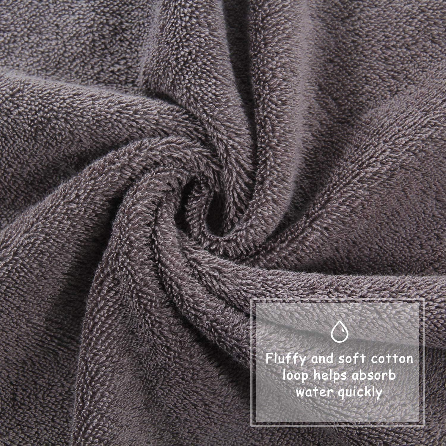 Bath Towels, Gray, 24 X 46 Inches Towels for Pool, Spa, and Gym Lightweight and Highly Absorbent Quick Drying Towels image number 2