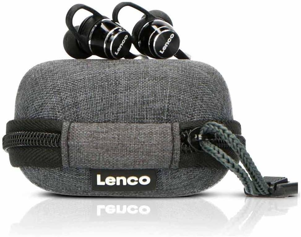 LENCO EPB-160 - Front Headset for Sports with HOUSING POWERBANK Included - SWEATPROOF Bluetooth Earbuds Including POWERBANK CASE - Black image number 1