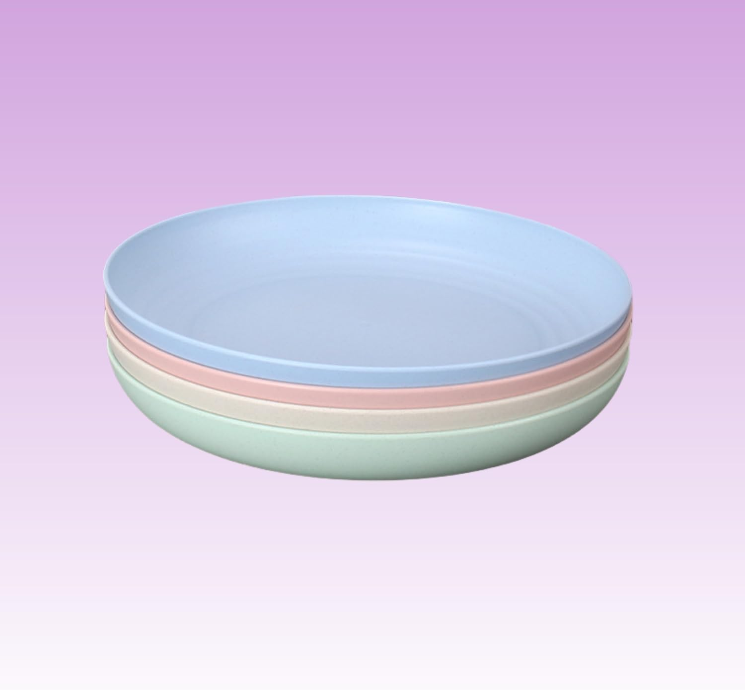 4 Pack 9.8 Inch Lightweight Wheat Straw Plates Unbreakable Dinner Dishes Plates Set Dishwasher & Microwave Safe,Reusable and Durable for Kids Adults (9.8IN 25CM) image number 4