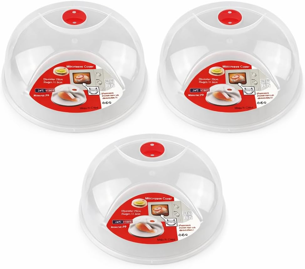 LEDON Microwave Cover 25Cm Food Lid &ndash; BPA Free Microwave Splatter Cover with Steam Vent, Large Clear Food Cover for Plates Bowls & Reheating (1) image number 1