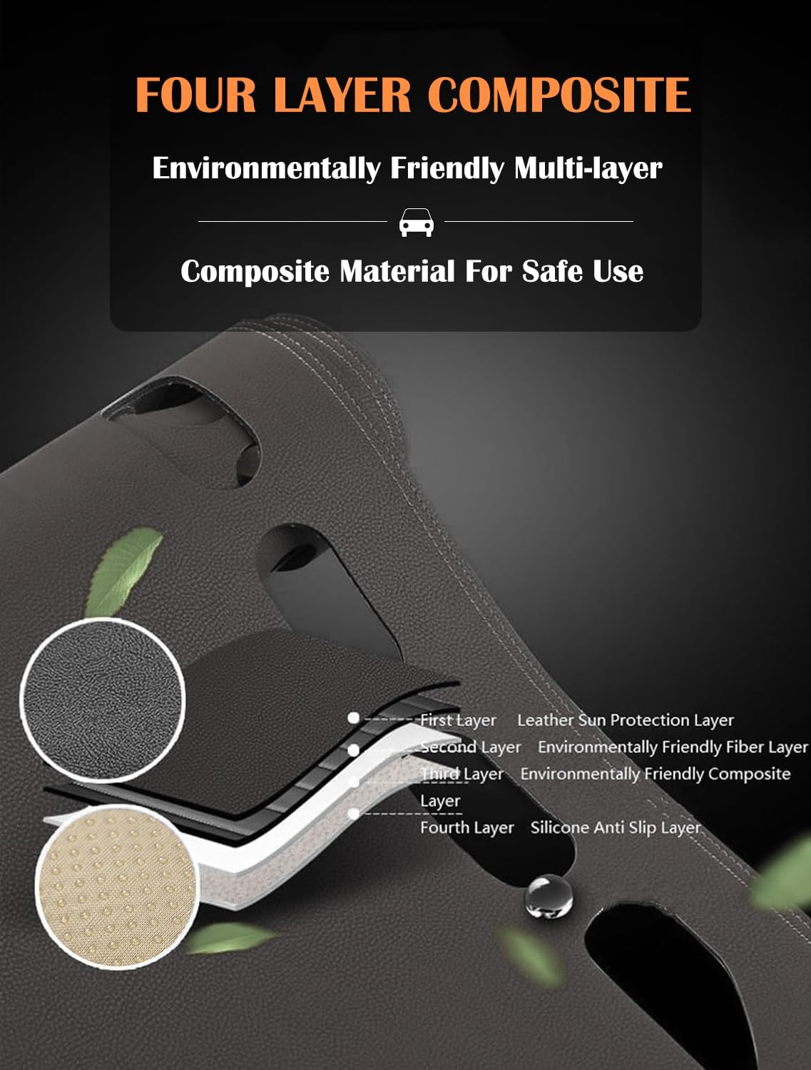 Evervenz Dash Mat for Subaru Forester 2019 2020 2021 2022 2023 2024 Leather（Without HUD） Dash Cover Dashboard Cover Forester02