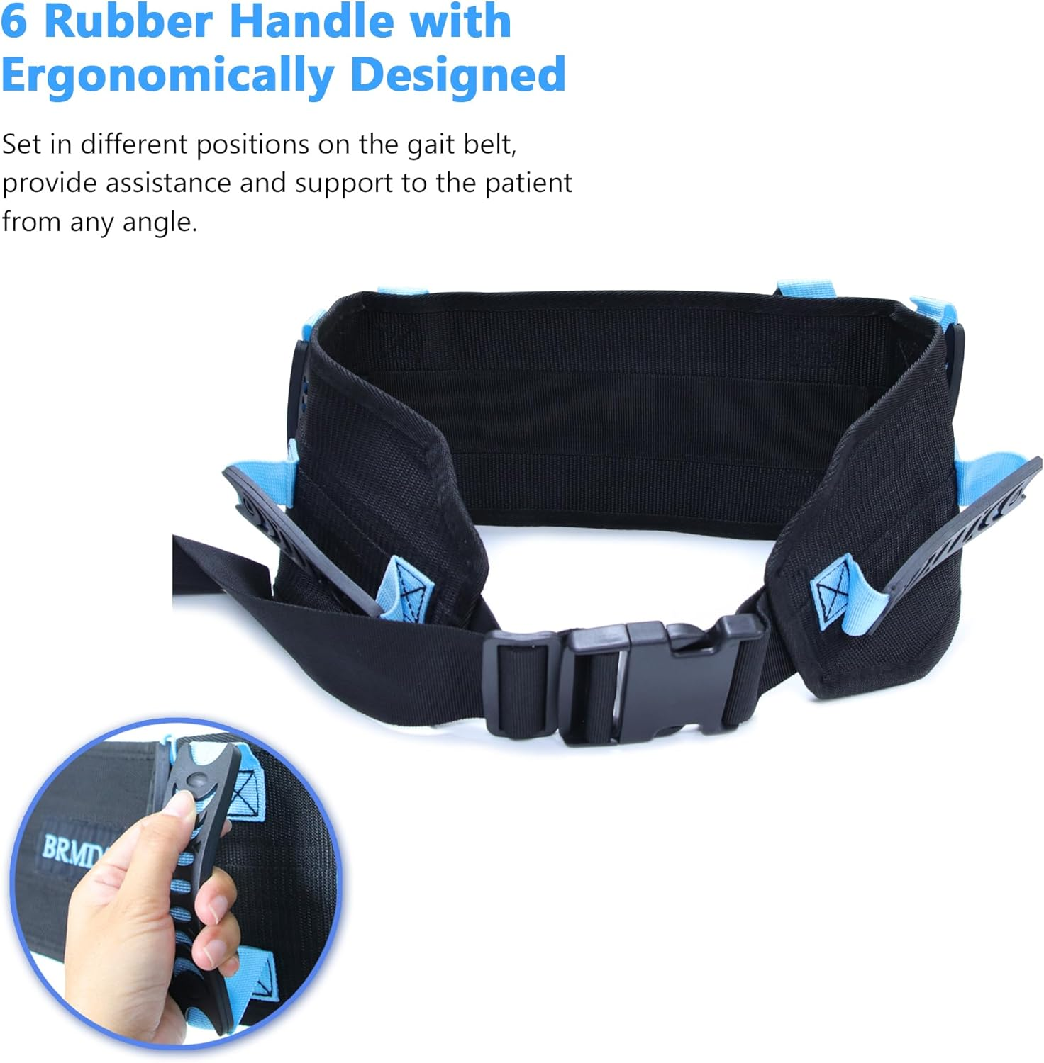 Gait Belts Transfer Belts with Handle, Seat Belt for Wheel Chair - Safety Gait Patient Assist-Lift Gait Belt Transfer Belt with Handles, One-Click Quick Release Locking Buckle (31"-54") image number 2