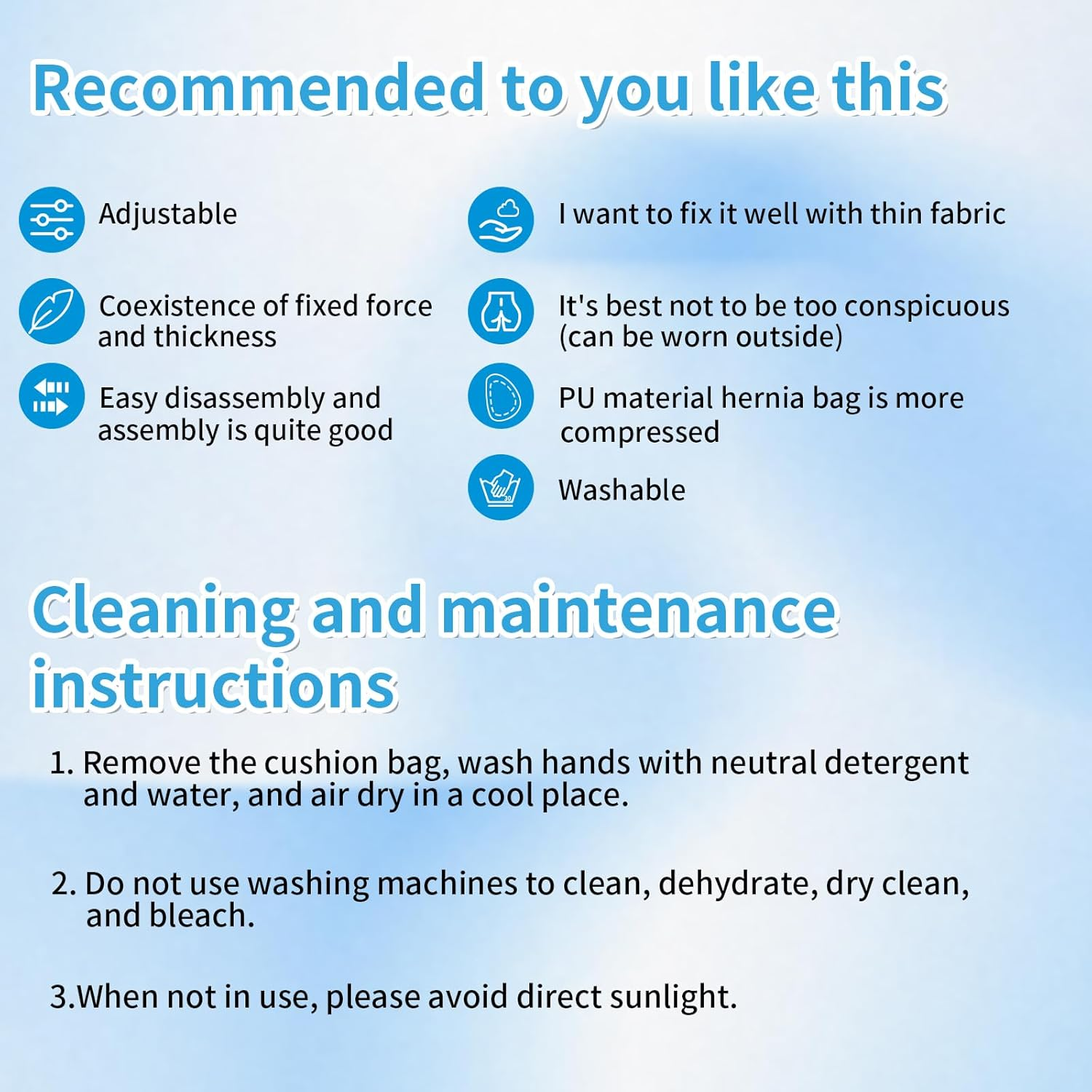 Tenbon Hernia Belt Truss for Men and Women Left or Right Side, Hernia Belt Truss for Single Inguinal or Sports Hernia with Removable Compression Pads for Pre or Post-Surgical Scrotal, Femoral, Comfortable Adjustable Waist Strap Guard, Beige (M)