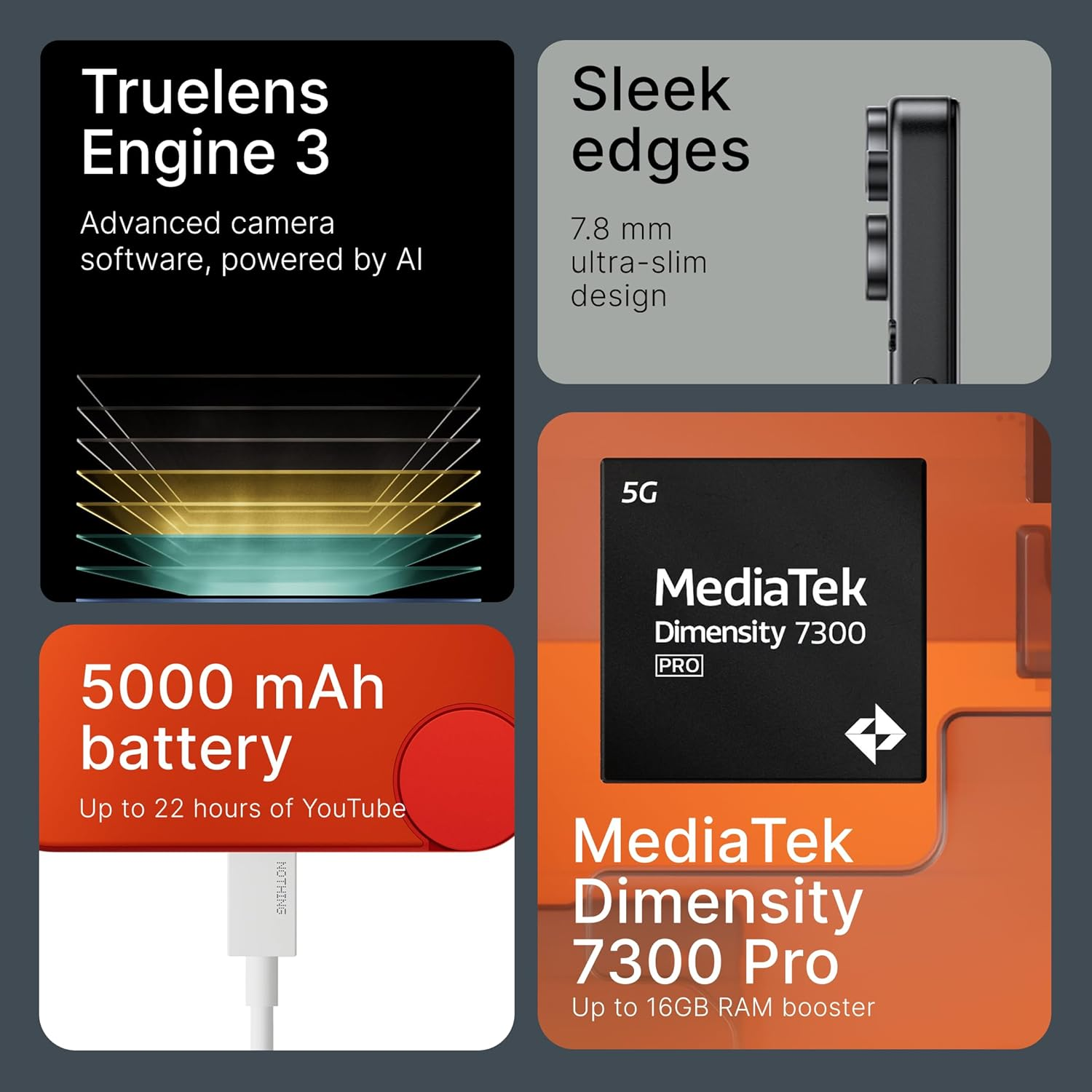 CMF Phone 2 Pro 128GB - 5G Smartphone with 50MP Camera and 20X Zoom, 6.77 Inch FHD+ AMOLED Display with 120Hz, 5000Mah Battery, Nothing OS 3.2 - Black image number 2