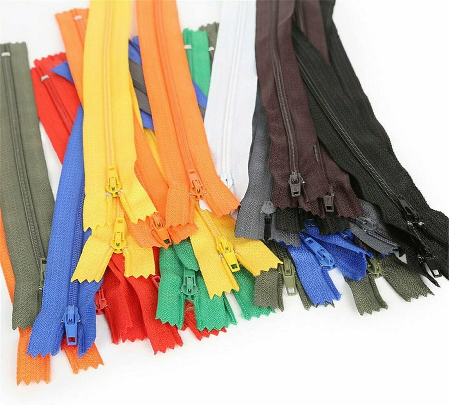 20Pcs Closed End Nylon Coil Zippers Tailor Sewer DIY Craft Sewing Colorful Sewing Zippers Supplies for Tailor Sewing Crafts 20Cm (Black)