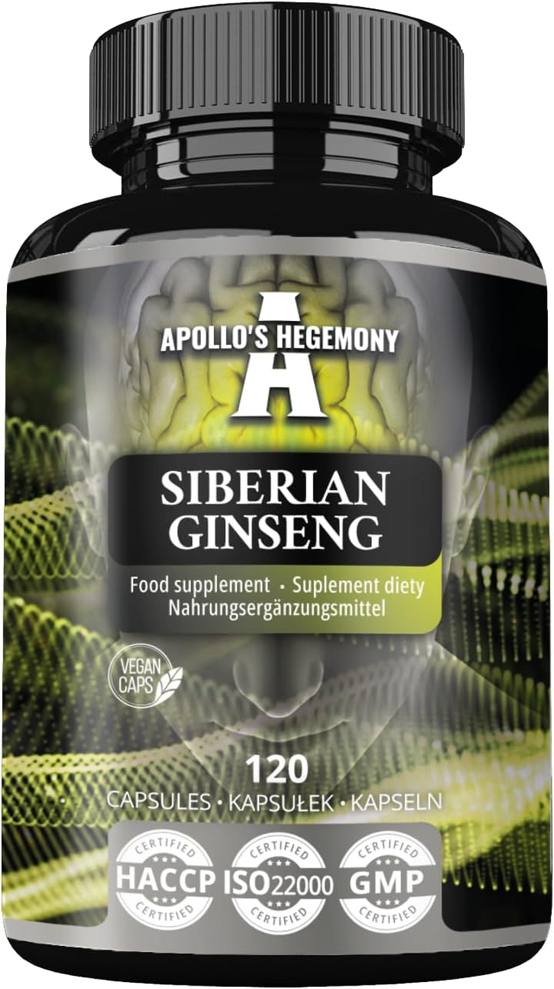Siberian Ginseng 500 Mg - 120 Vegan Capsules - 4 Month Extract Standarized to 0,8% Eleutherosides B + E - Dietary Supplement by Apollo'S Hegemony image number 3
