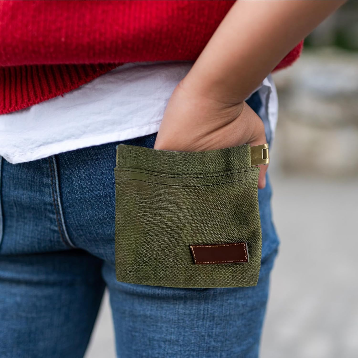 Dog Treat Pouch - 2PCS Hand Free Dog Walking Bag with Auto Closing Pet Feed Snack Reward Pocket | Pet Training Pouch for Puppy Obedience, Leak-Proof Design | Walking, Travel & Training Accessories image number 3