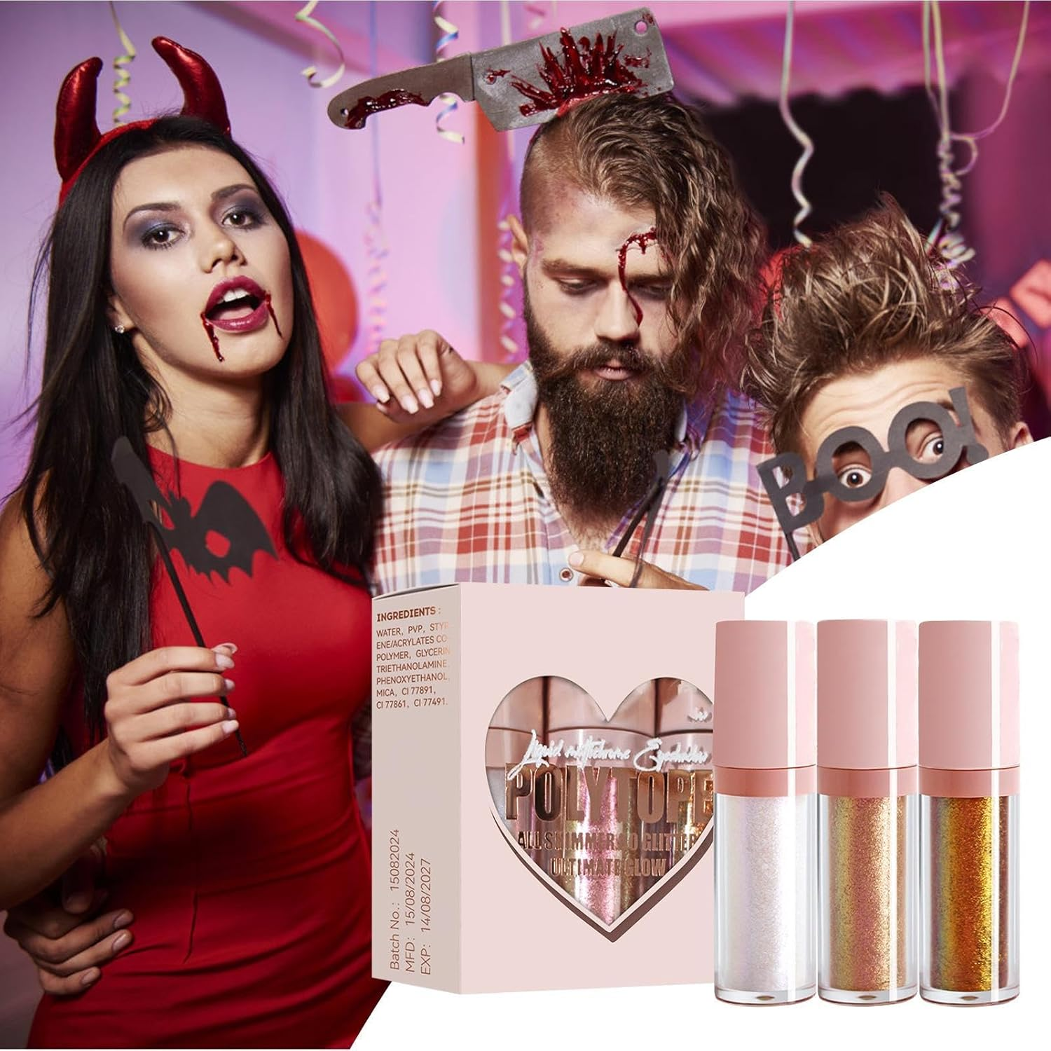 Generic Multichrome Liquid Eyeshadow, 3X Glitter Multichrome Eyeshadows Makeup, All Day Wear Quick Dry Smooth Shimmer Eyeshadows for Lips - B image number 4