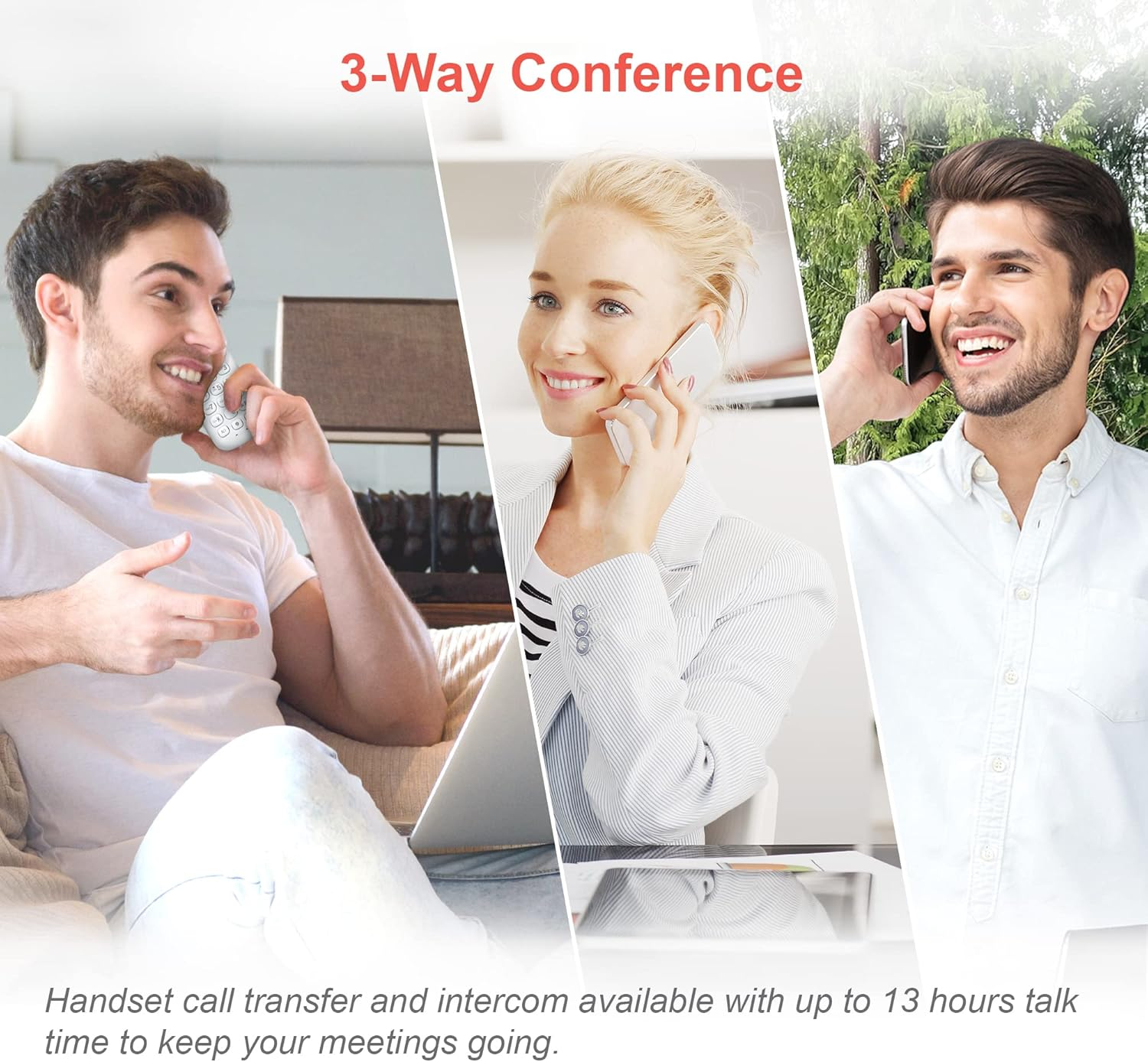 Vtech CS1551 DECT Cordless Phone with Answering Machine and Call Block, 2 Handsets, Intercom, Landline House Phones, White, Caller Id/Call Waiting, Redial, Handsfree, Illuminated Display and Keypad image number 2