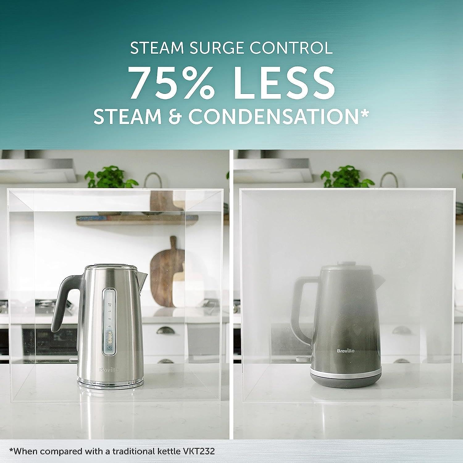 Breville Edge Low Steam Kettle | 1.7L | 3KW Fast Quiet Boil Kettle | Energy Efficient | Brushed Stainless Steel [VKT236] image number 5