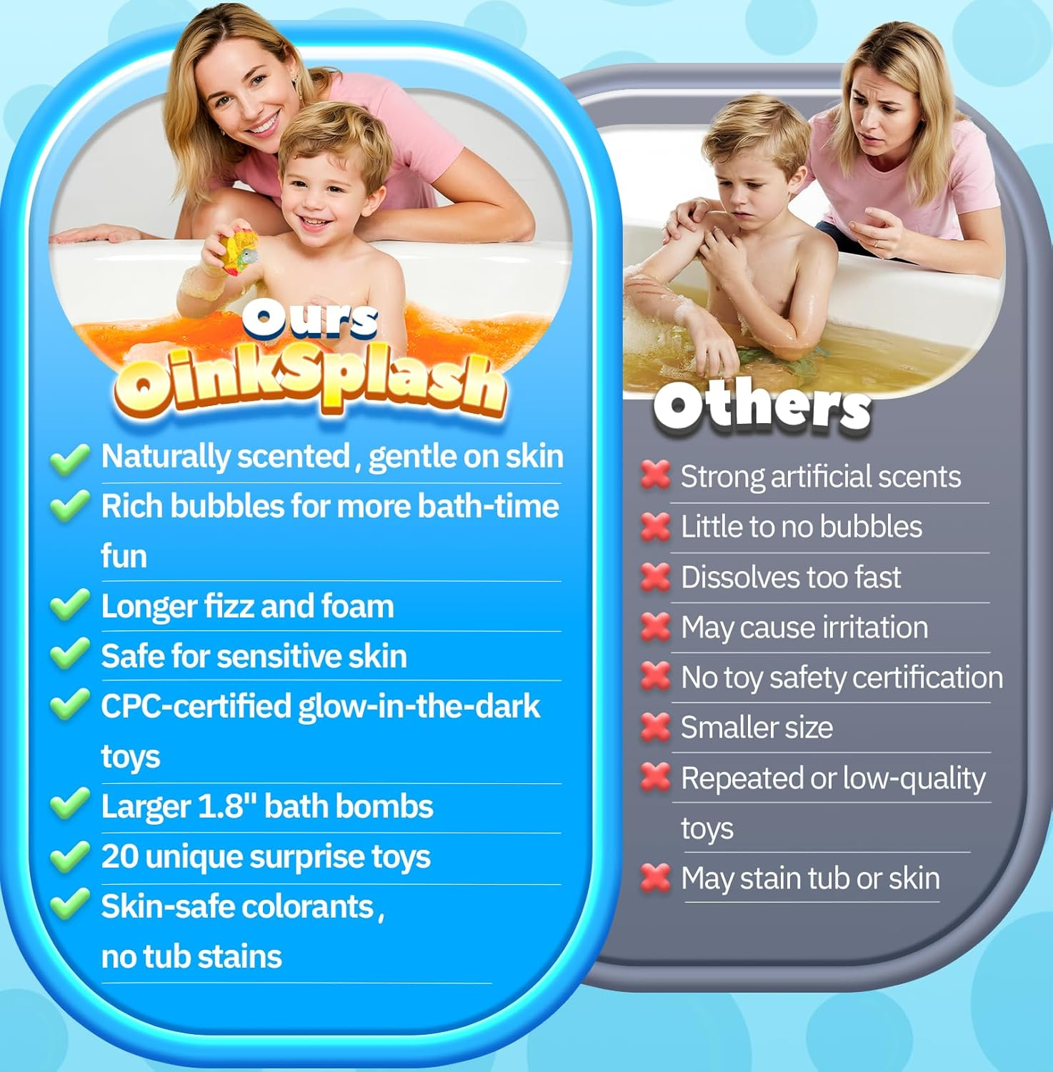 Bath Bombs for Kids with Surprise Inside, 20 Pack Handmade Bath Bomb Gift Set with Glow-In-The-Dark Toys, Fizzy Bath Balls for Fun, 2025 Advent Calendar for Boys & Girls image number 3