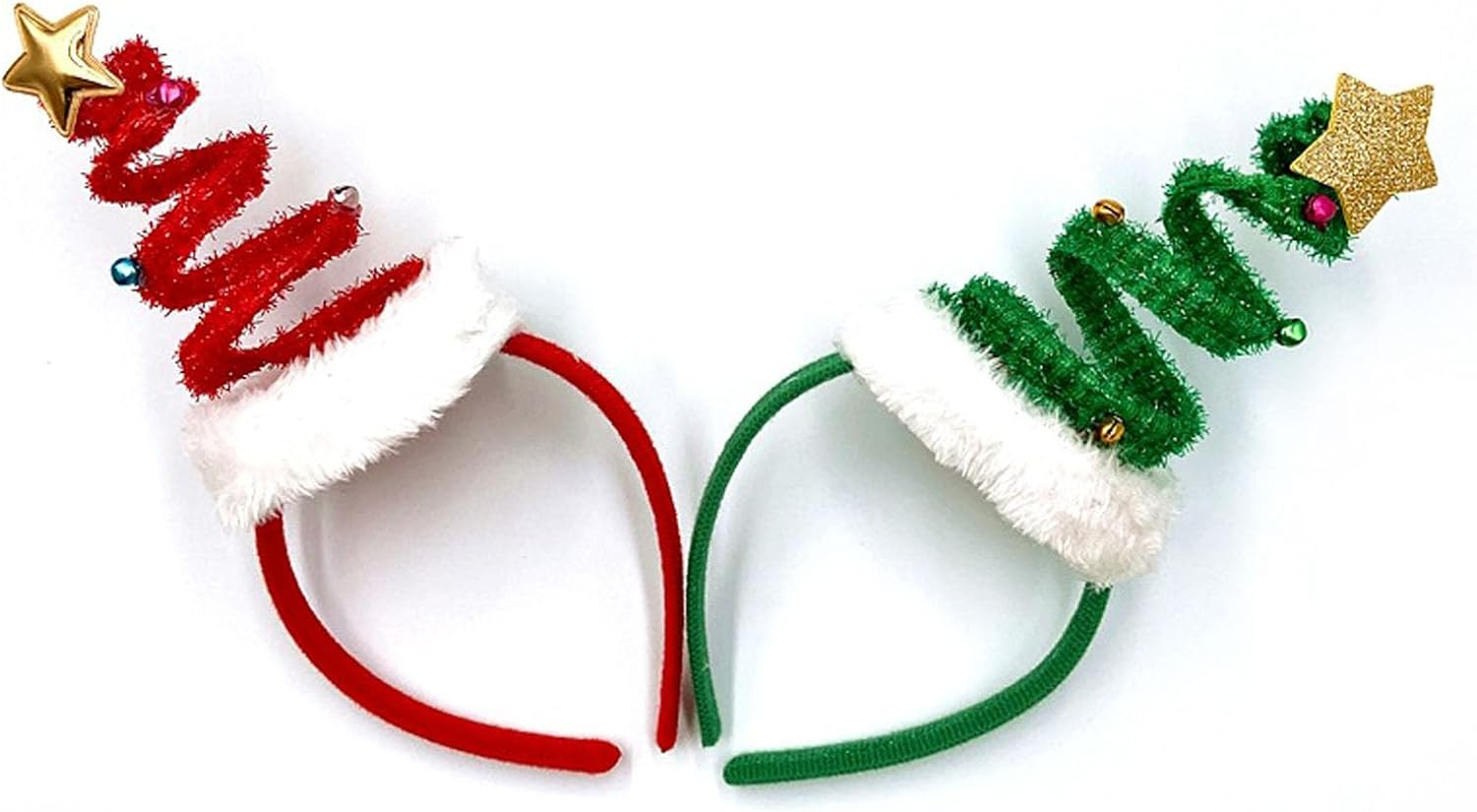 CENZICOM Springy Christmas Tree with Bells Santa Headband for Christmas Party, 2 PCS image number 5
