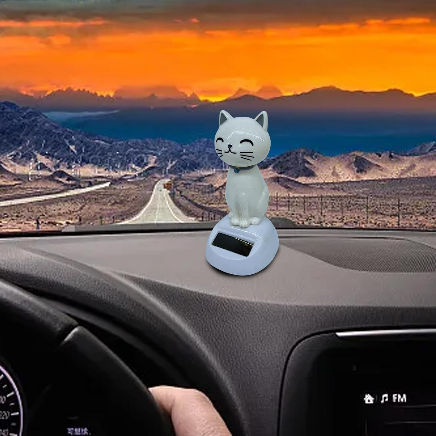 Solar Powered Bobblehead Cat | Solar Powered Car Dashboard Interior Decoration,Dancer Figurines Shaking Ornament, Car Interior Doll Ornament, Dancing Toys Ornaments image number 5