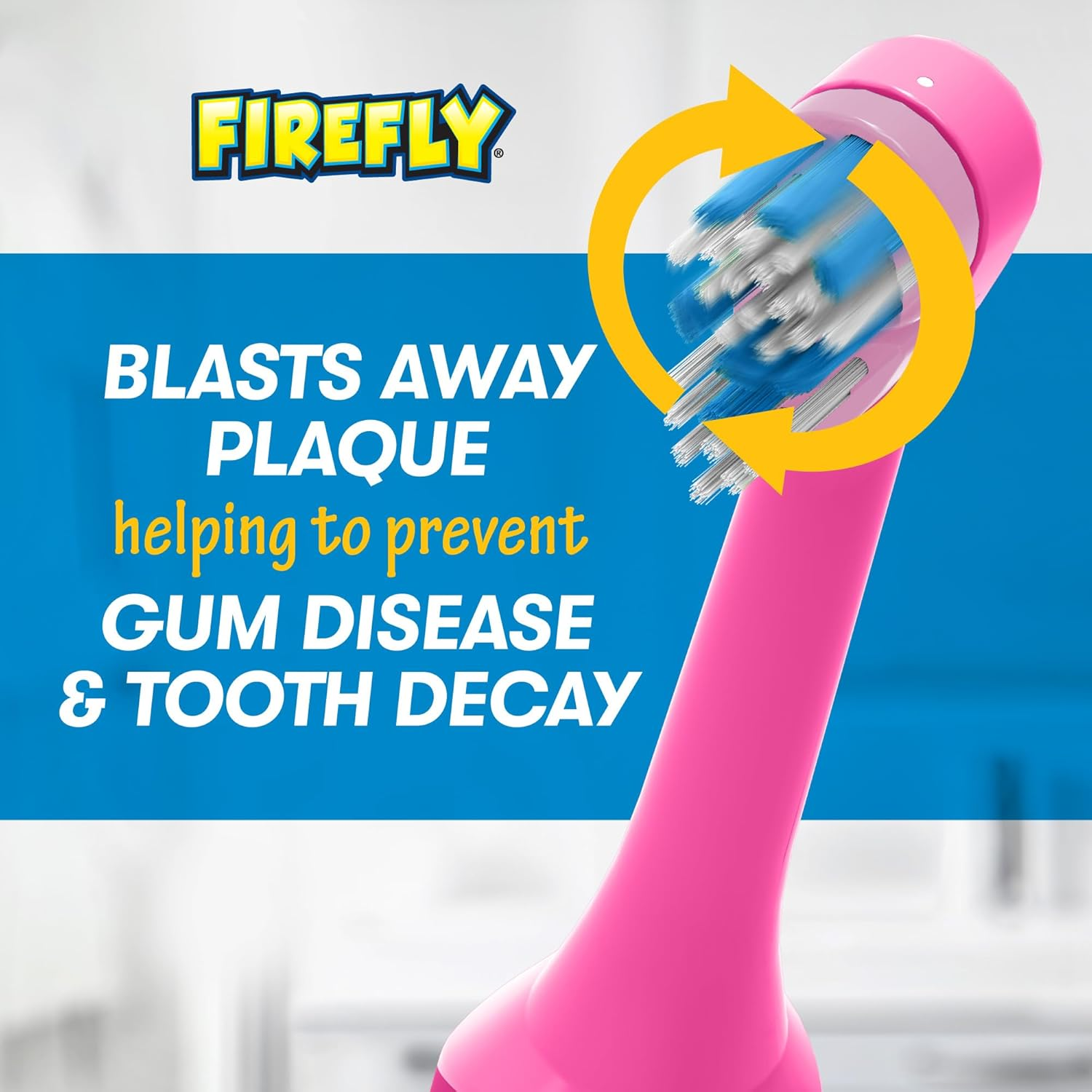 Firefly Clean N' Protect Barbie Toothbrush with Antibacterial Cover, Soft Bristles, Battery Included, Ages 3+, 1 Count image number 1