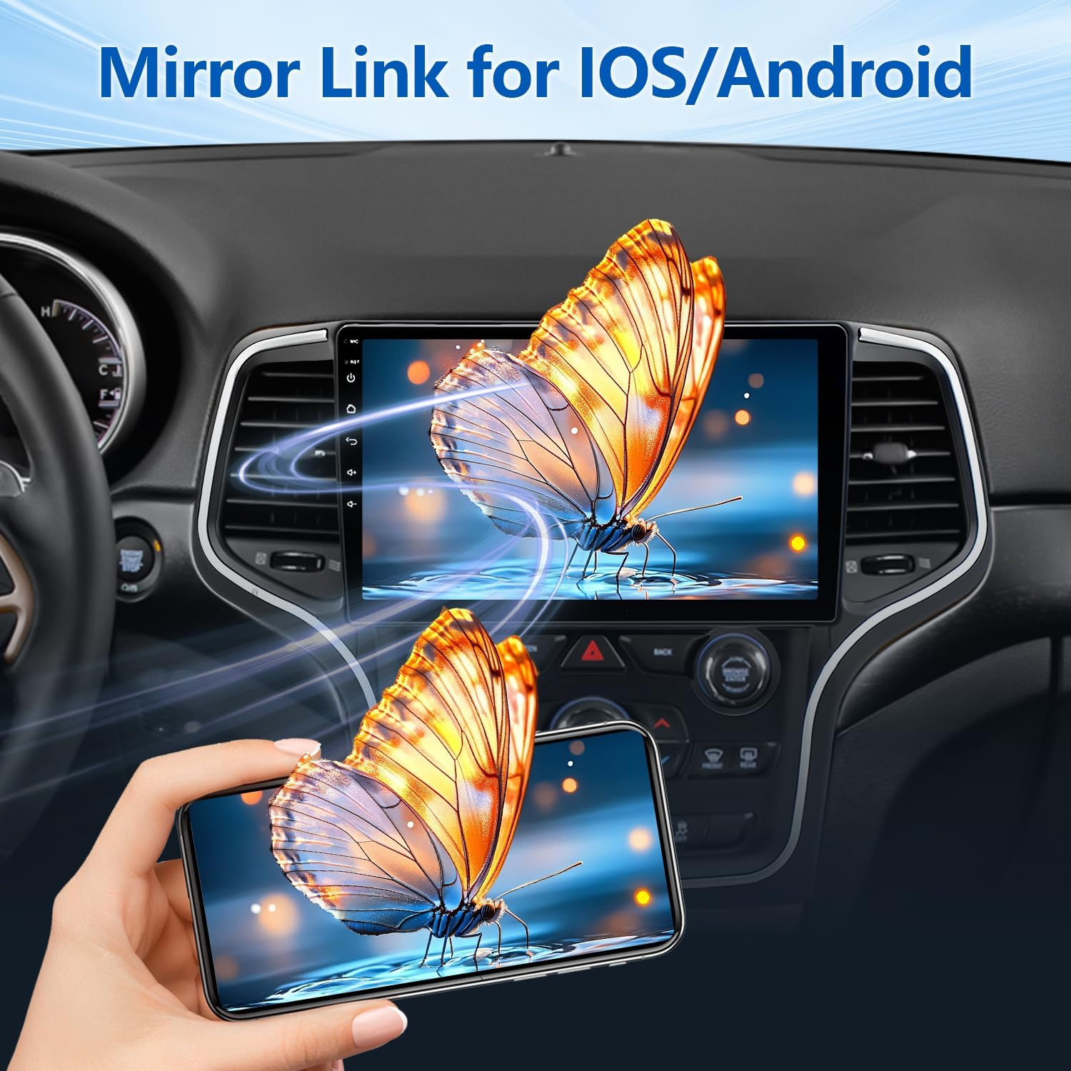 For 2014-2022 Grand Cherokee Radio, Android 13 Car Stereo with Wireless Carplay and Android Auto 10 Inch IPS Touchscreen Stereo Dash Kit | GPS | Wifi | AHD Backup Cam | 2+32G image number 5