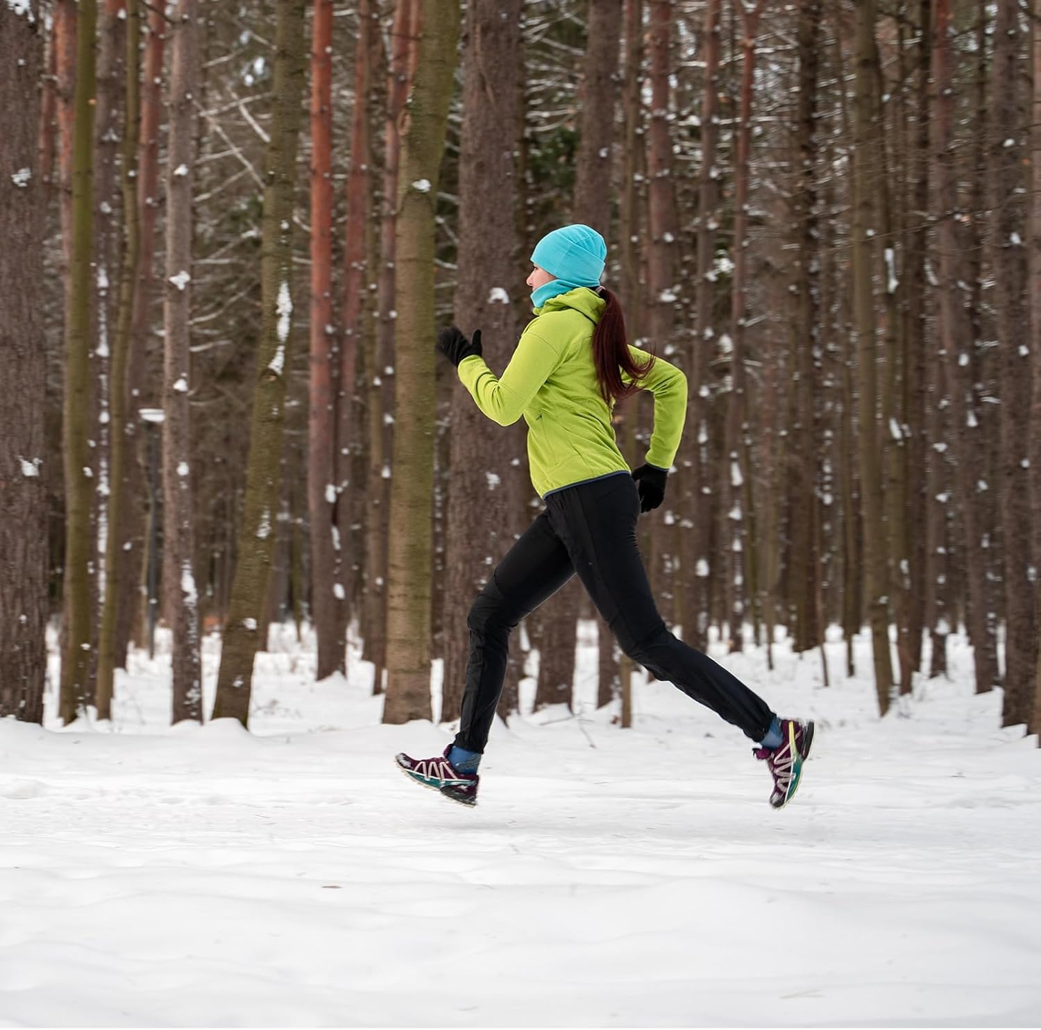 Vabx-Purple 3 Pairs Magic Gloves Black Warm Gloves Winter Knitted Gloves for Kids Teens Adults Women Cold Weather Gloves image number 1