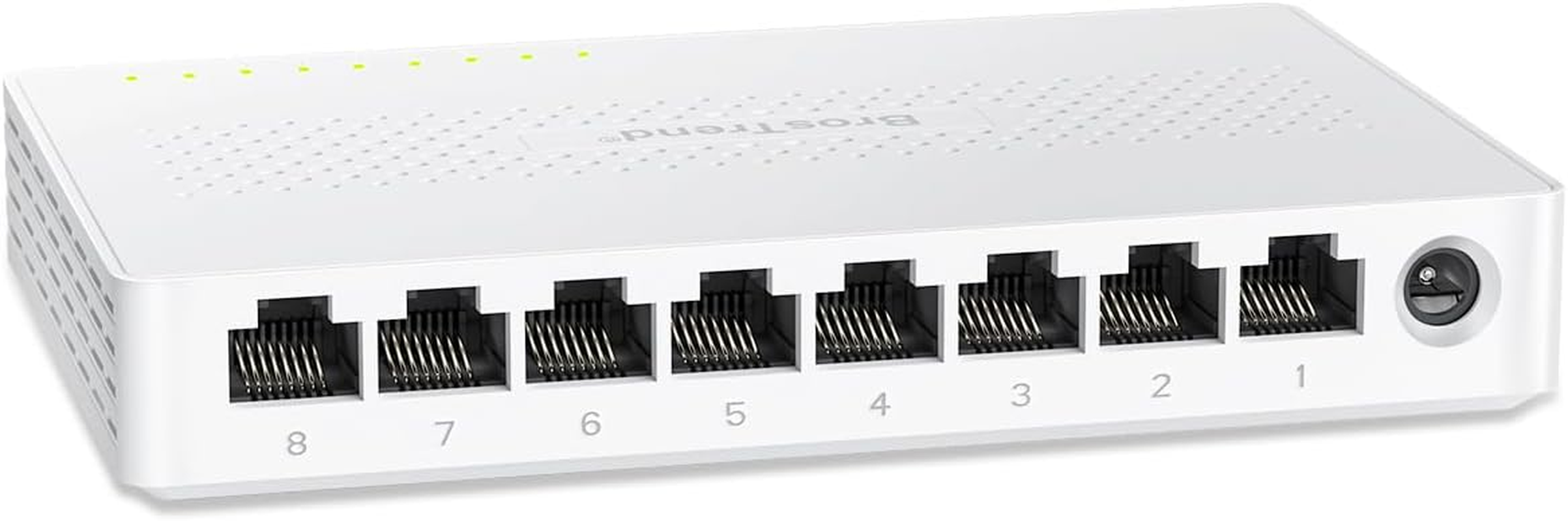 Brostrend 8-Port 2.5G Network Switch, Multi-Gigabit Unmanaged Ethernet Switch, Plug & Play 2.5GB Ethernet Splitter Ideal for Gaming & Offices NAS PC, Fanless, Desktop / Wall Mount, Lifetime Protection