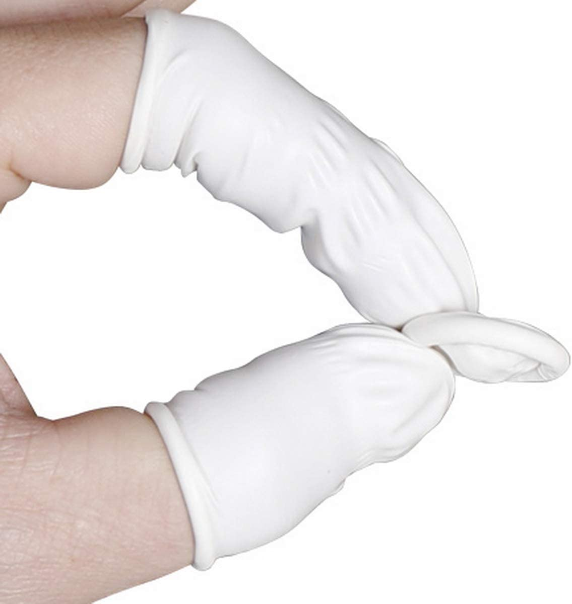 VANANA 100 Pcs Latex Rubber Finger Cap Cot Fingercot Protector Powder Free image number 3
