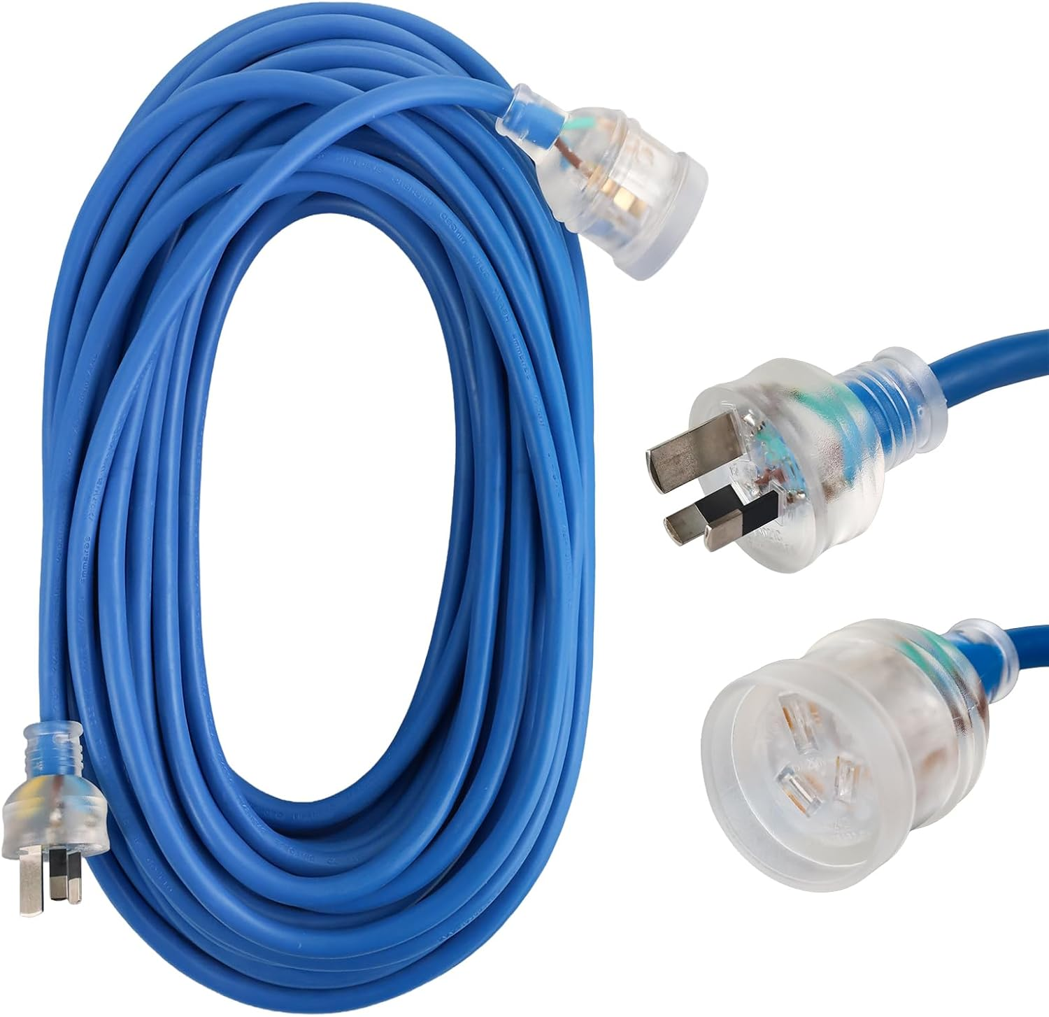 EP 4V-75/V-750.6/1.0Kv 3G1.5Mm2 Australian 3-Core Extension Cord, 20M Blue Cable, LED Indicator, 3600W, 15A image number 3