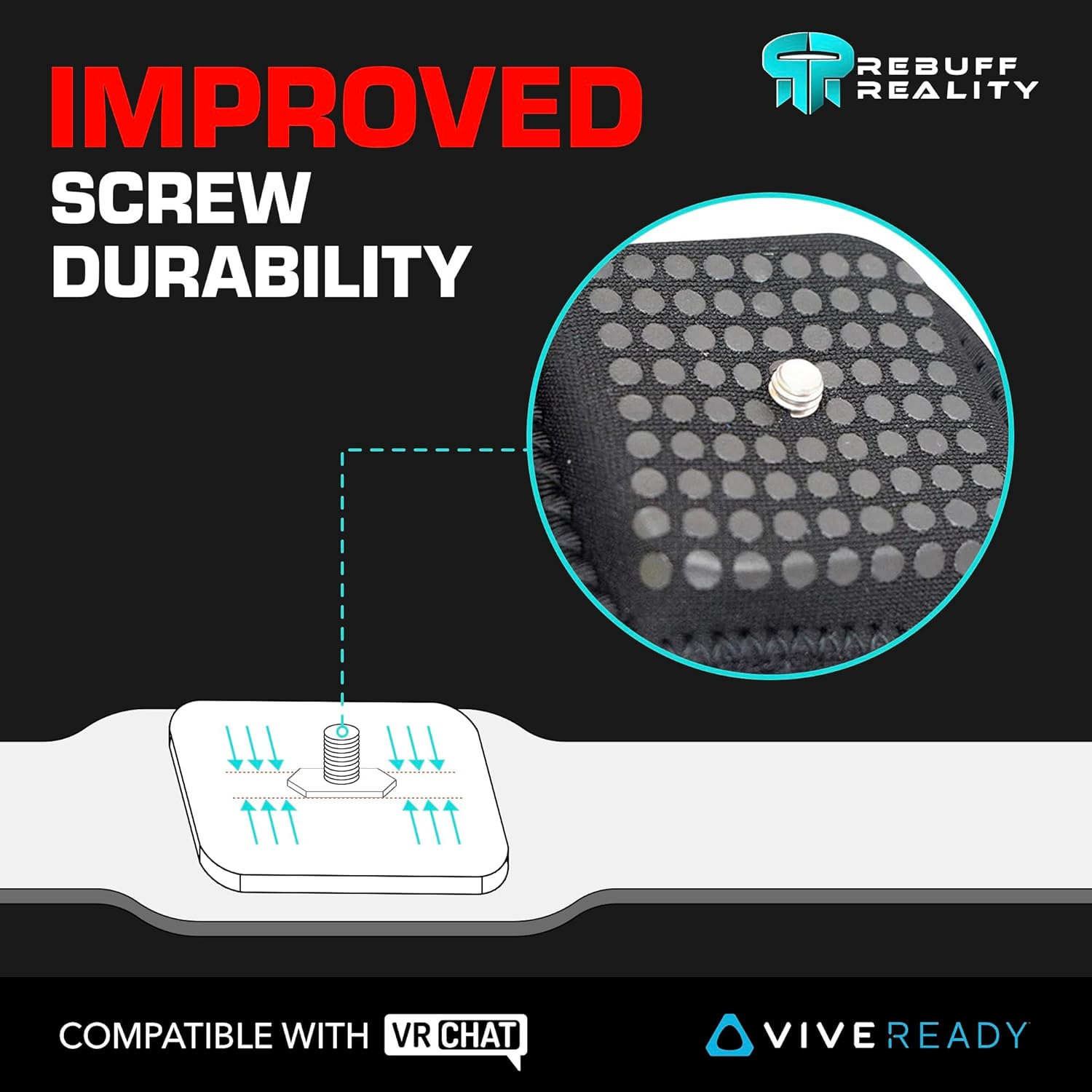 Rebuff Reality Trackstraps for Vive Tracker - Adjustable VR Full Body Tracking Straps, VR Chat Motion Capture, Compatible with Vive Tracker 3.0 2.0 Ultimate, Tundra, (Tracker Sold Separately) Black image number 3