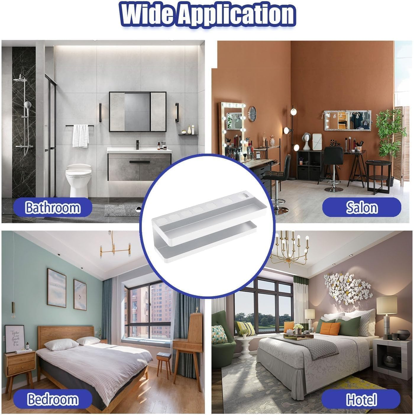 Wall Mounted Storage Holder for Dy Son SS304, Airwrap Curling Iron Accessories Wall Mounted Rack Bracket Stand for Dy Son SS304, for Bathroom Attachments Hair Dryer Organizer, 2 Layers (White) image number 3