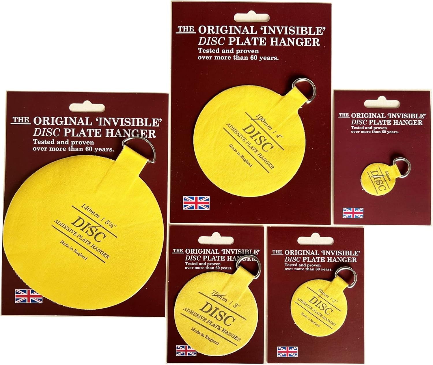 Disc Plate Hanger for Walls- Strong Invisible Plate Holder of Size 100Mm -Pack of 5 Self Adhesive Stick on Hooks for Picture Plate Hanging Wall Plate Holder Decoration Plate Hanging Disk. image number 4