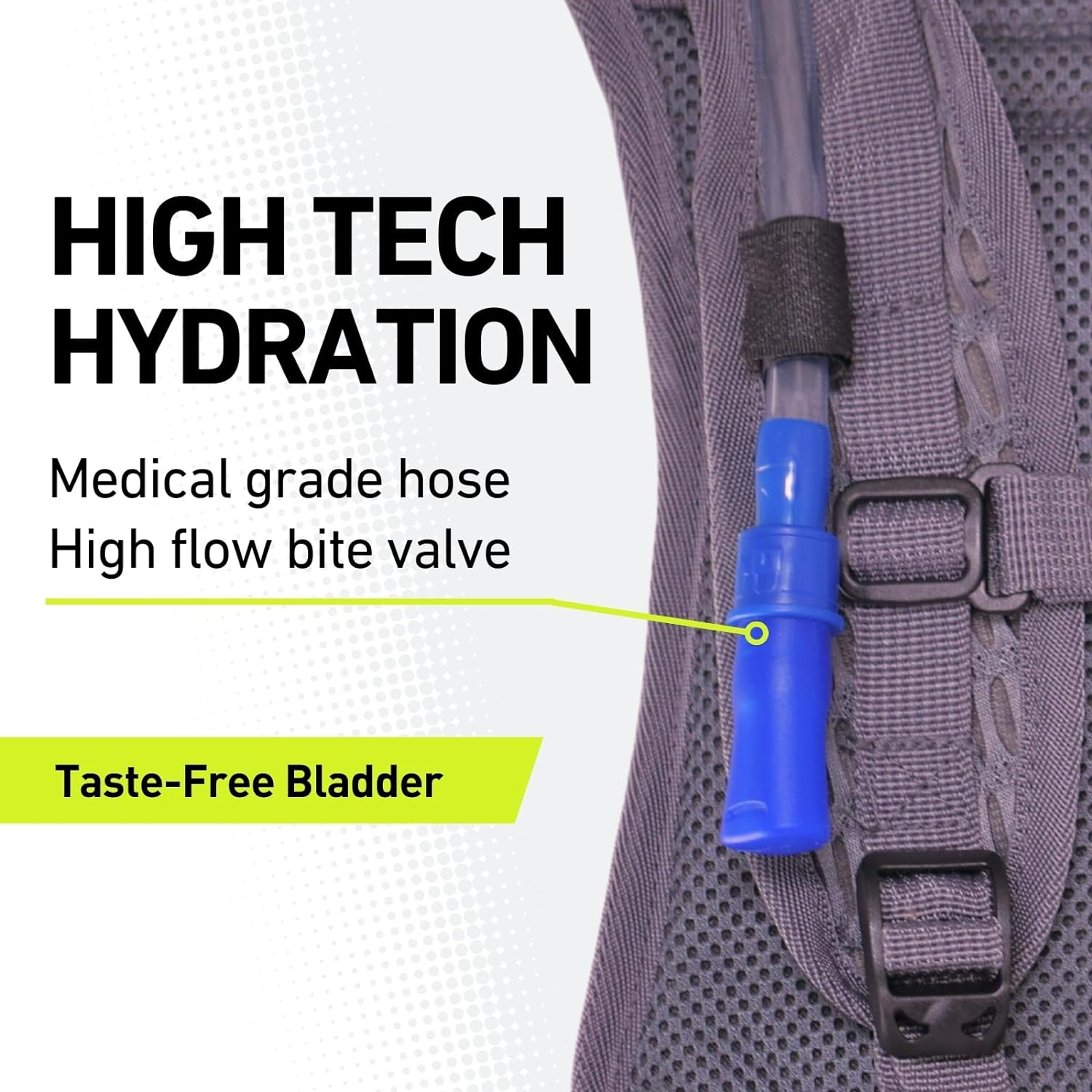 Vibrelli Hydration Pack & 2L Hydration Bladder - High Flow Bite Valve Hydration Backpack image number 5