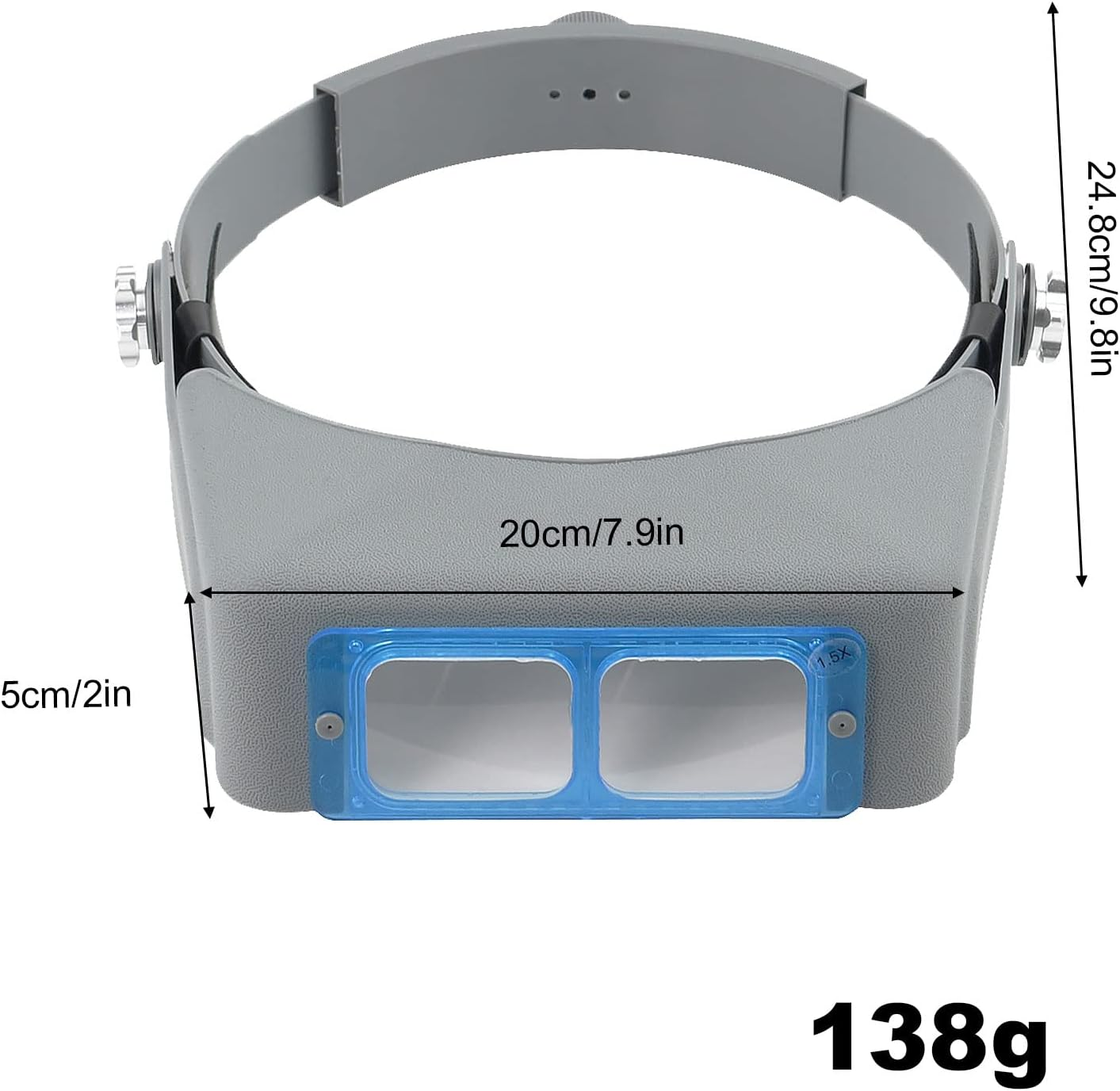 Meichoon Head Magnifier 4 Lenses 1.5X 2X 2.5X 3.5X Hands Free Headband Magnifying Glass for Reading Jewelry Identification Crafts Repair Sewing Cross Stitch Embroidery UC42 image number 4