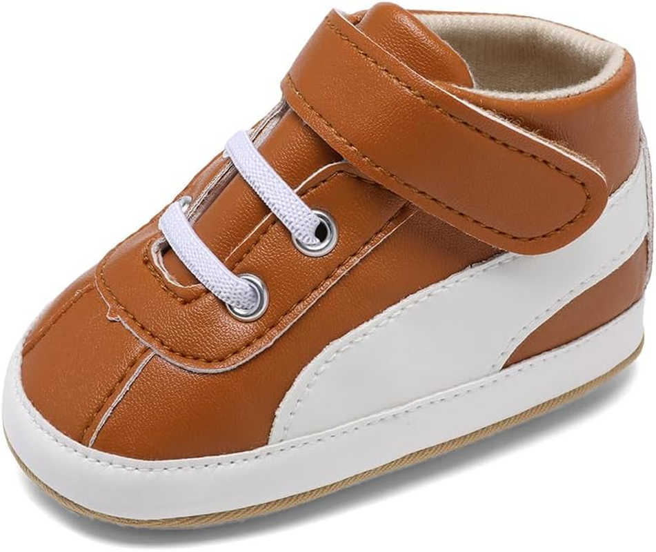 Baby Shoes Boys Girls Infant Sneakers PU Leather Non-Slip Soft Rubber Sole Toddler Crib First Walker Shoes image number 4