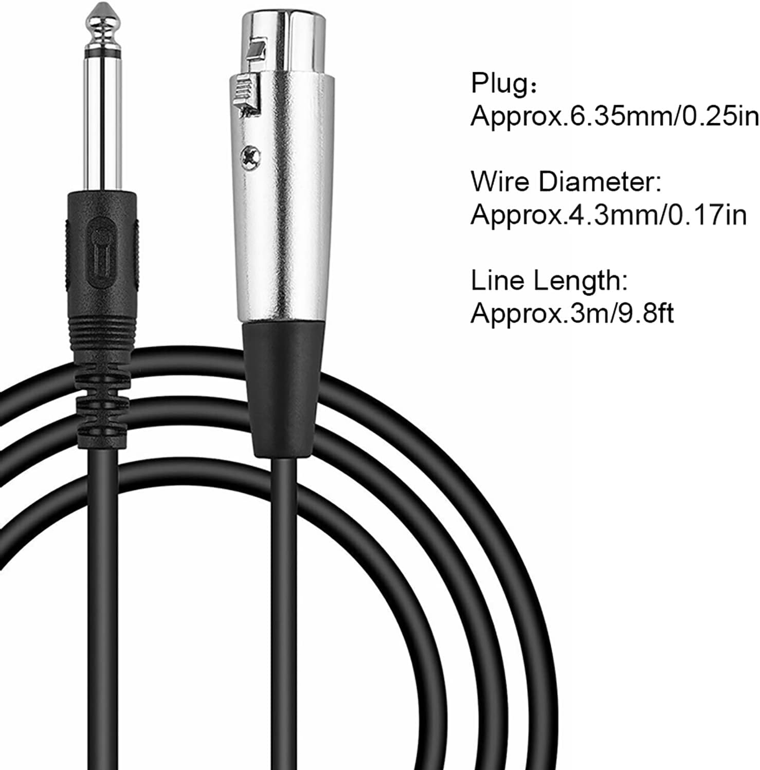 Wired Handheld Microphone, Moving Coil Microphone Unidirectional Dynamic Microphone for DVD KTV Audio Amplifier Mixer Tourist Bus Power Speaker