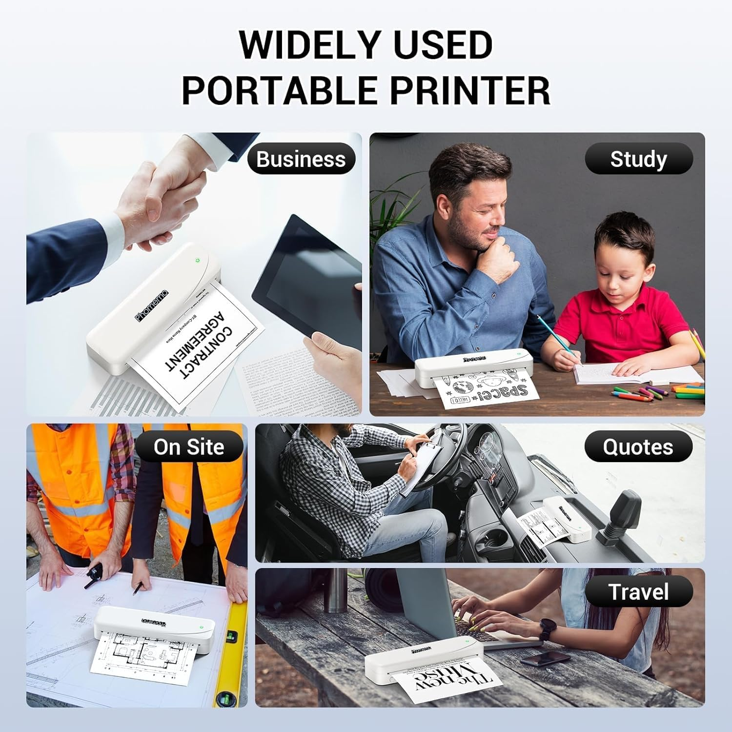 Phomemo Letter Thermal Paper, Letter Size Paper,Inkless Portable Printer for Travel Paper for M08F-Letter,M08F M832,M833 M834 M835 Portable Thermal Printer, Size 8.5"&times;11&rdquo;, 200 Sheets image number 6